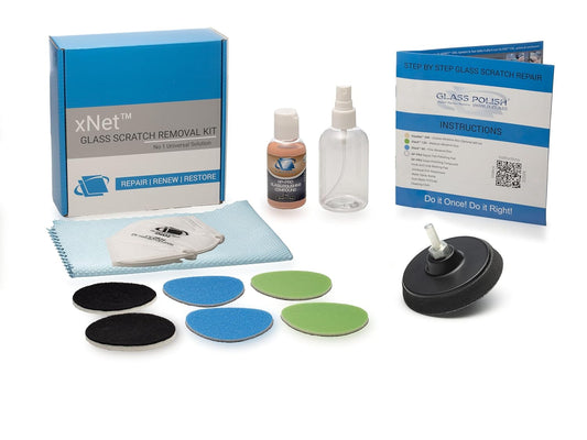 Glass Polish (3'') Glass Scratch Removal Kit for use with a Drill on All Glass Surfaces - GP28003
