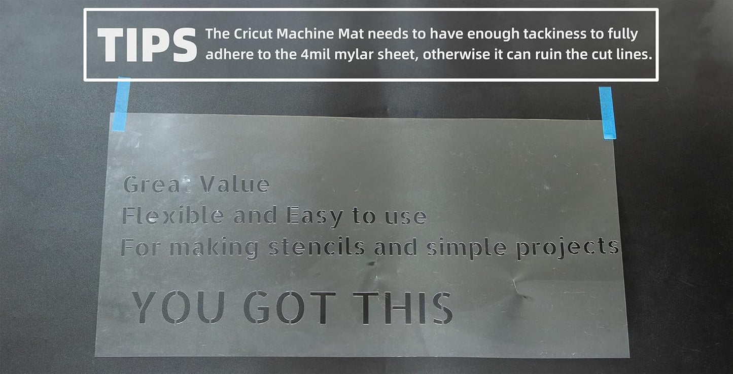 20PCS 4 Mil 12 X 24 Inch Clear Plastic Sheets, Blank Mylar Stencil Sheets,Clear Acetate Sheets for Cricut Crafts, Clear Plastic Sheets for Crafts and Cutting Machine