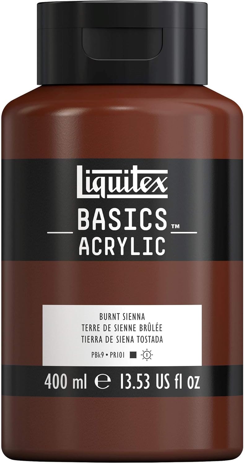 Liquitex BASICS Acrylic Paint, 400ml (13.5-oz) Bottle, Burnt Sienna