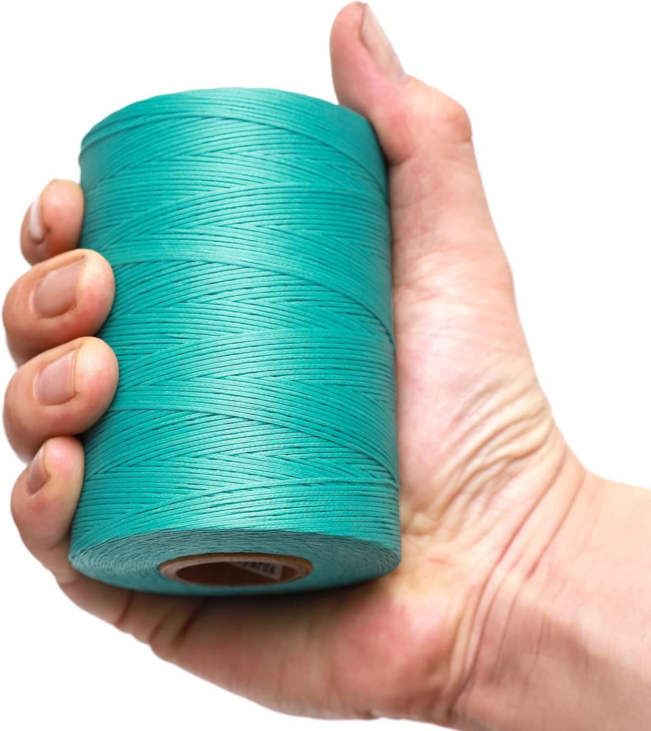 Waxed Thread,852Yards 150D 0.8mm Flat Polyester Wax Thread for Hand Sewing Leather Craft DIY Projects Shoes Repair Book Binding(Aquamarine)