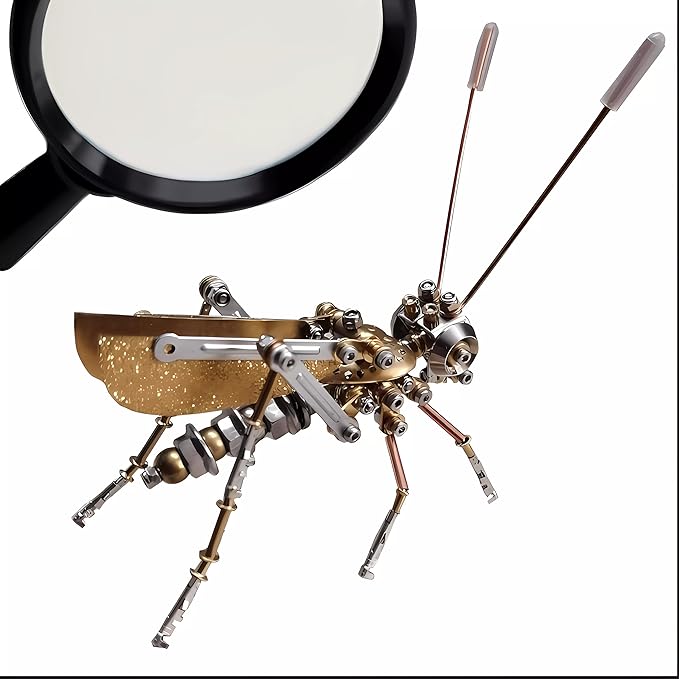 Mechanical Metal DIY 3D Insect Cricke Model Brass Puzzle Kits Puzzle for Adults, Steampunk Electric Mechanical, Assembly DIY Gift Craft Hobby for Men Christmas Decorations(Cricket)