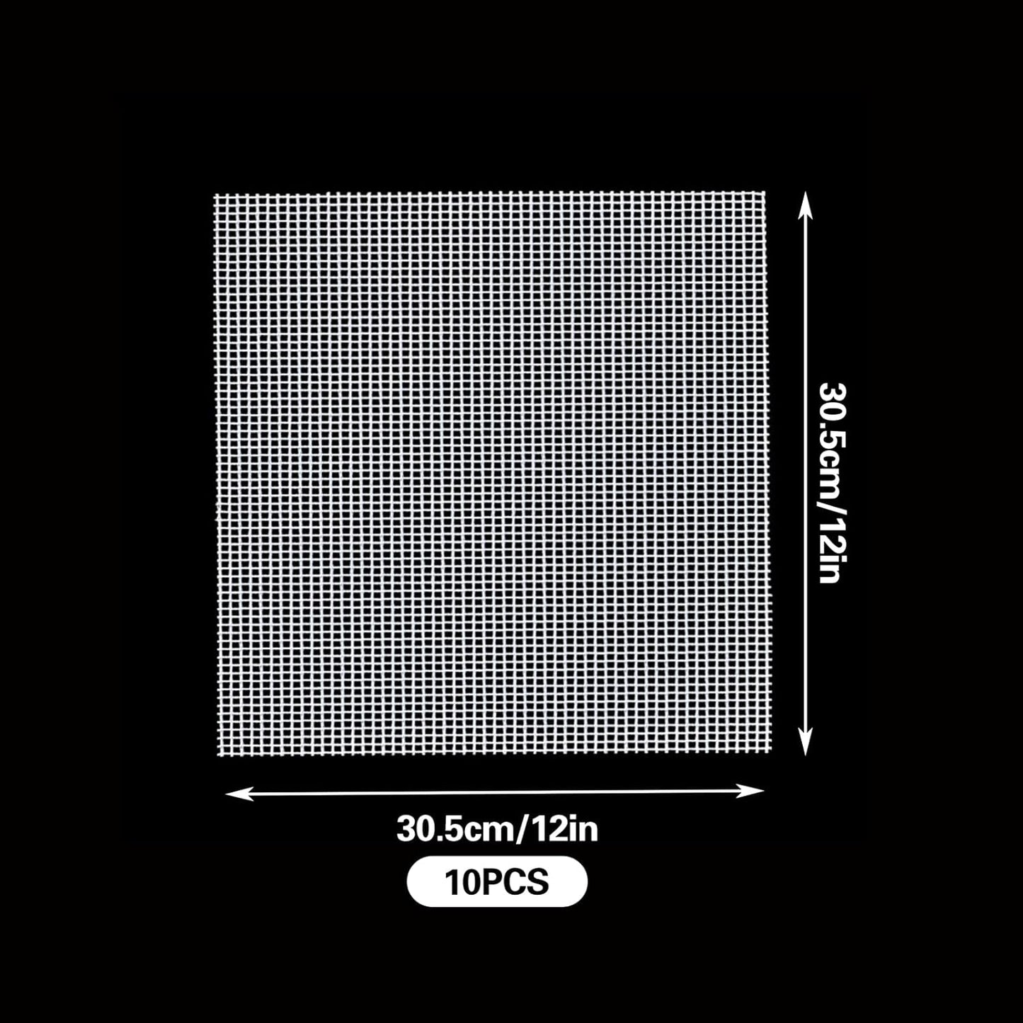 10 Sheets 12'' x 12'' Mosaic Mesh for Mounted Tile Fiberglass Mesh Backing, (Non Sticky)