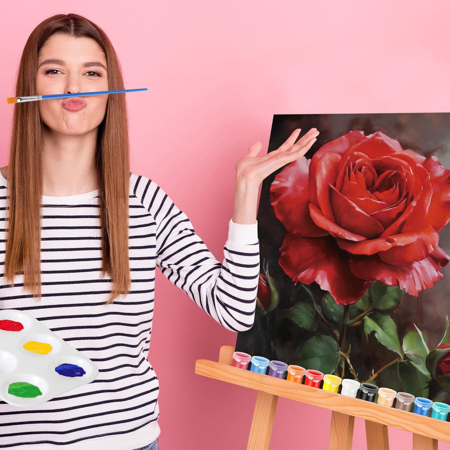 Zhanmai 12 Pack Pre Drawn Canvas for Painting Sip and Paint Kit 8" x 10" Paint Party Set Canvas Painting Pre Printed Canvases for Party Favor DIY Virtual Adult's Date Night(Plant)