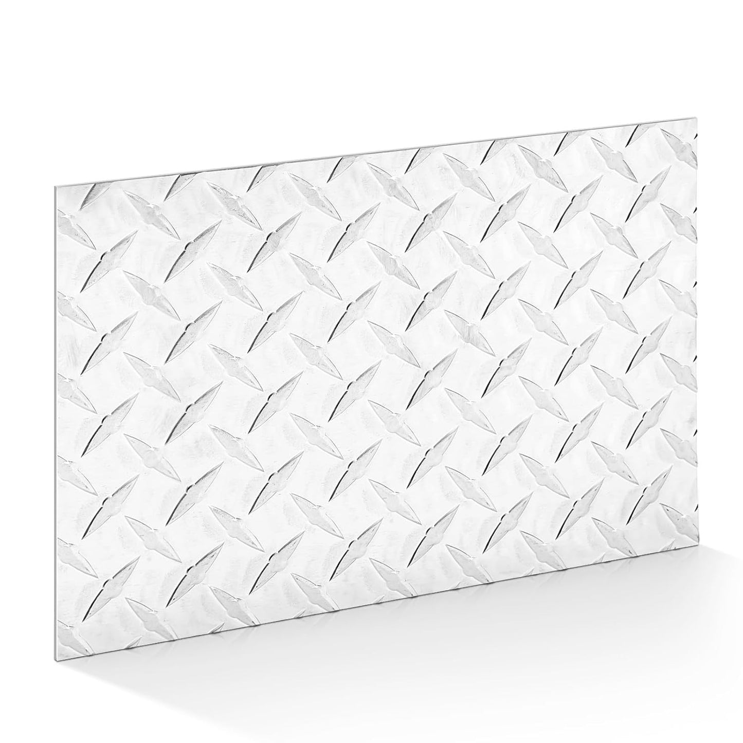 1pcs Diamond Plate Sheet Metal Heavy Duty Tread Aluminum Sheet Diamond Tread Plate for Wall Covering, Cargo Trailer, RV and More (12'' X 16'' X 0.08',Silver)