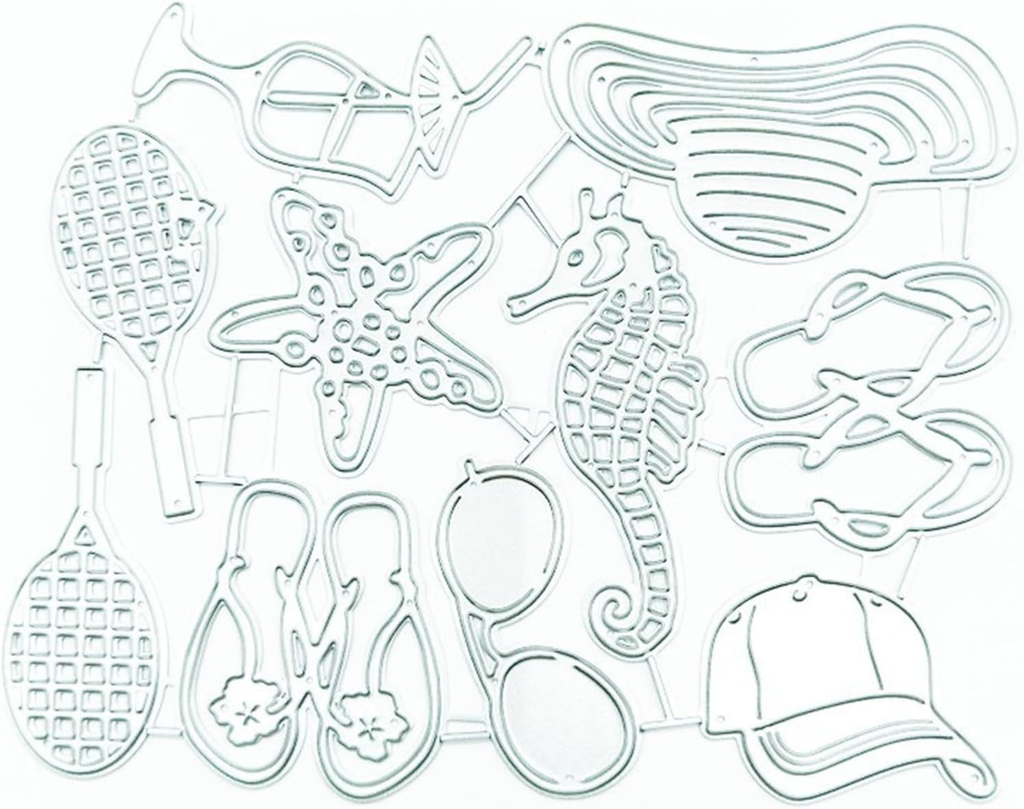 Cutting Dies Metal Stencils Scrapbooking Tools DIY Embossing Template for Paper Card Making Album Arts Crafts Supplies (Beach supplies-11x14cm)