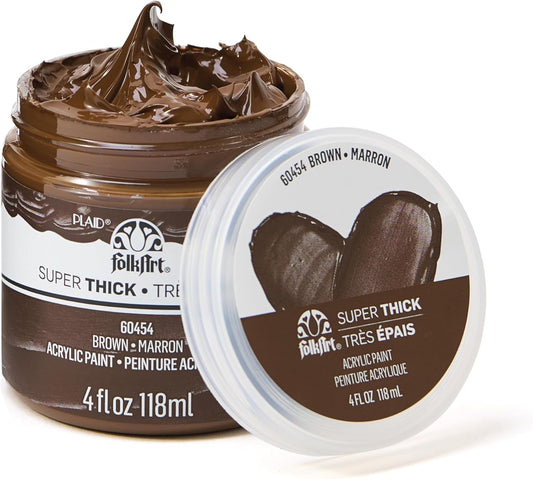 FolkArt Super Thick Acrylic Paint with a Textured Finish, Brown, 4 oz