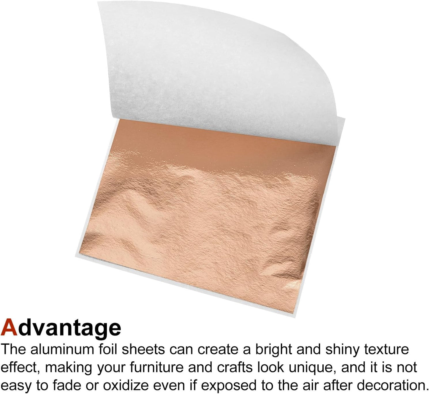 MECCANIXITY Gold Leaf Foil Sheet, Rose Gold Leaf Papers, 3.3 Inch x 3.1 Inch for Art Decoration, Sculptures, Painting, Pack of 150 Pcs