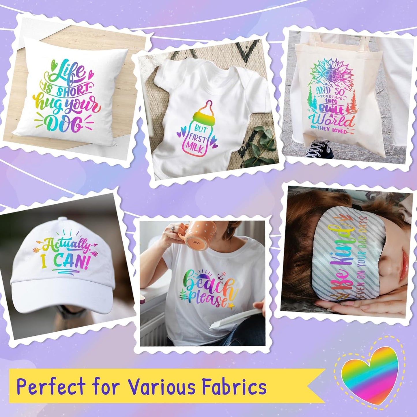 VINYL FROG Metallic Foil HTV Vinyl Roll 12" x12ft Rainbow Chrome Heat Transfer Vinyl Iron on Vinyl Easy to Cut & Weed DIY Heat Press Design for T-Shirts