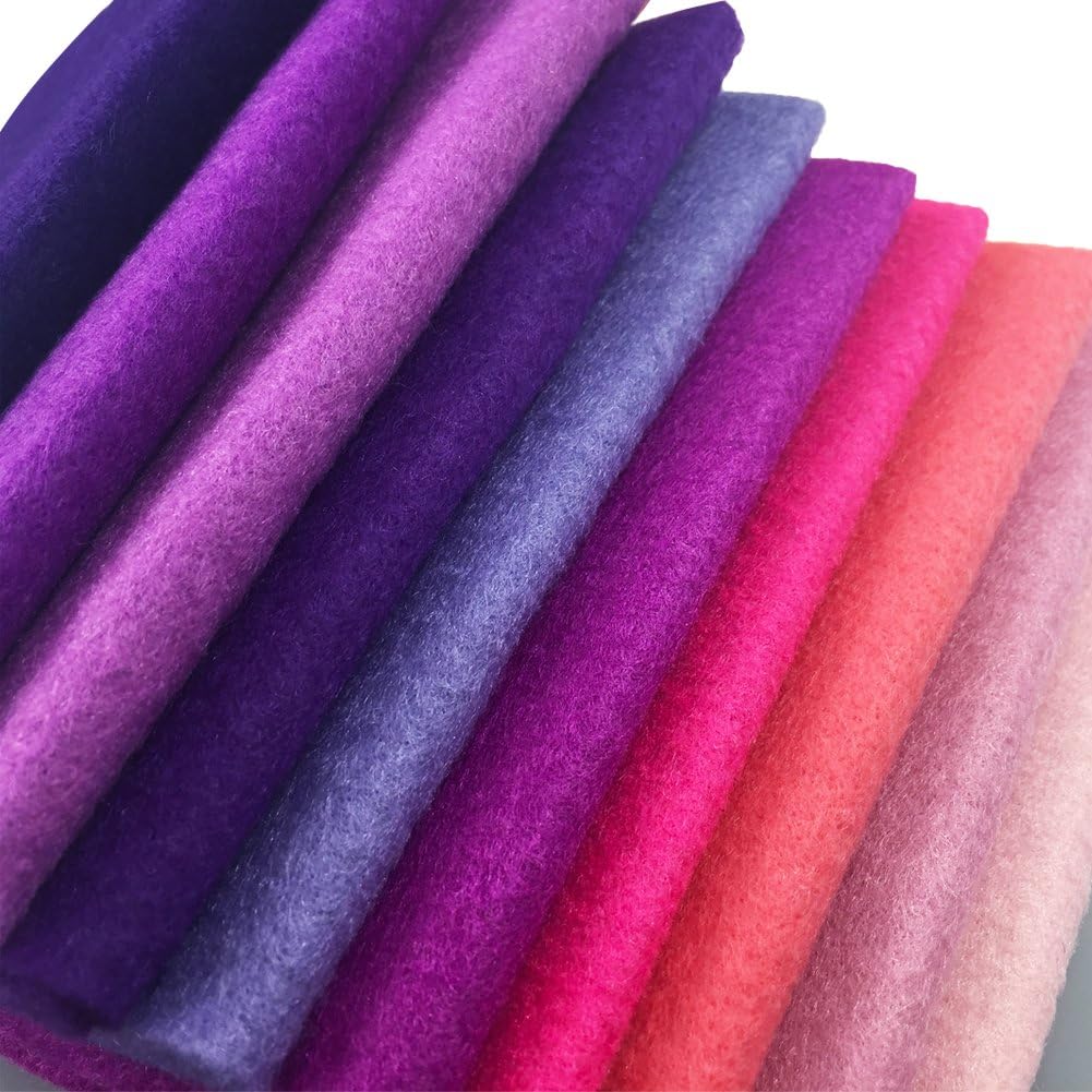 flic-flac 42pcs1.4mm Thick Soft Felt Fabric Sheet Assorted Color Felt Pack DIY Craft Sewing Squares Nonwoven Patchwork (20cm * 20cm)