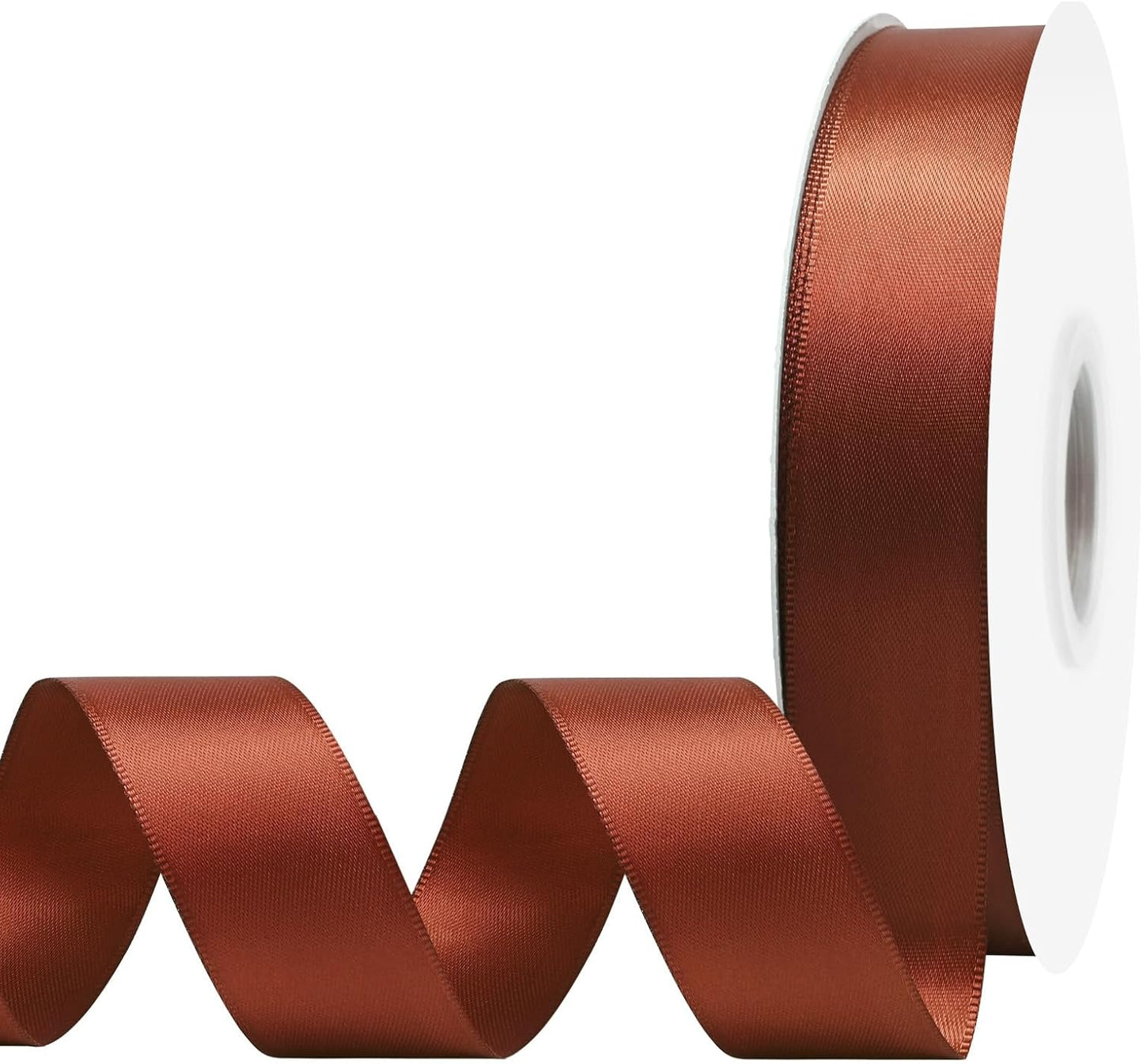 Rust Satin Ribbon 1" X 50 Yards Solid Color Double Faced Ribbons Perfect for Crafts Wedding Decor Bow Making Arts Sewing and More