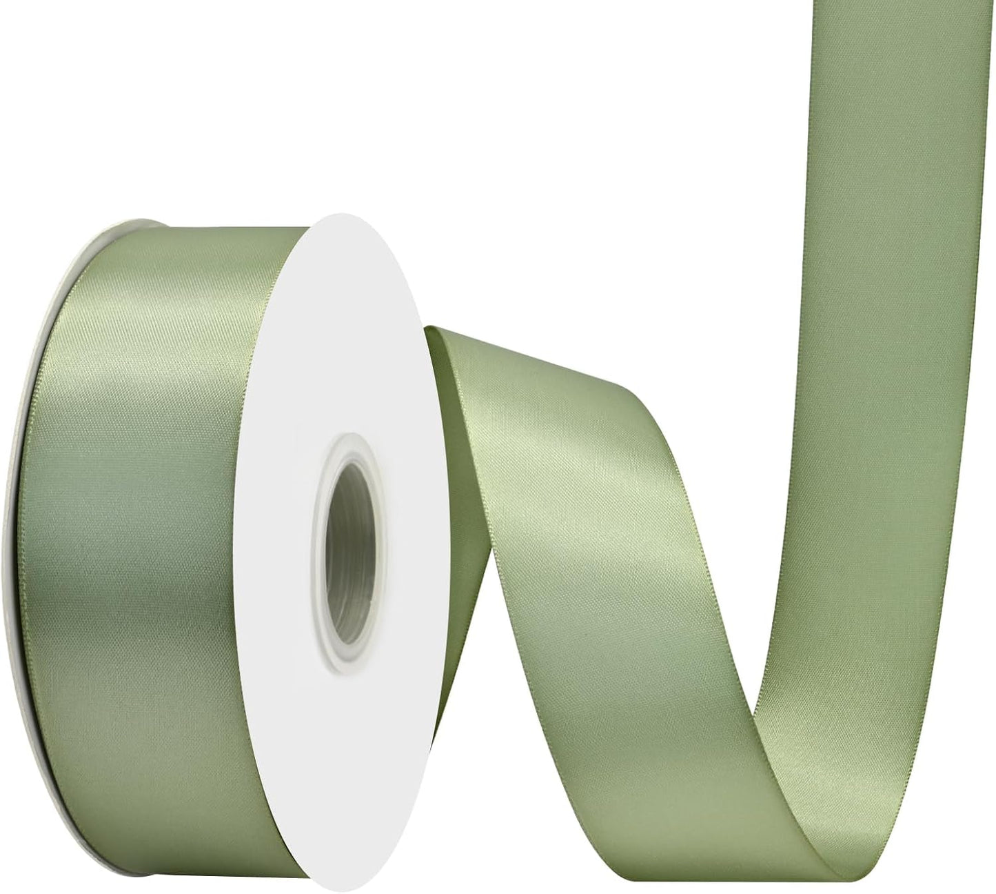 Spring Moss Satin Ribbon 1-1/2" X 50 Yards Solid Color Double Faced Ribbons Perfect for Crafts Wedding Decor Bow Making Arts Sewing and More