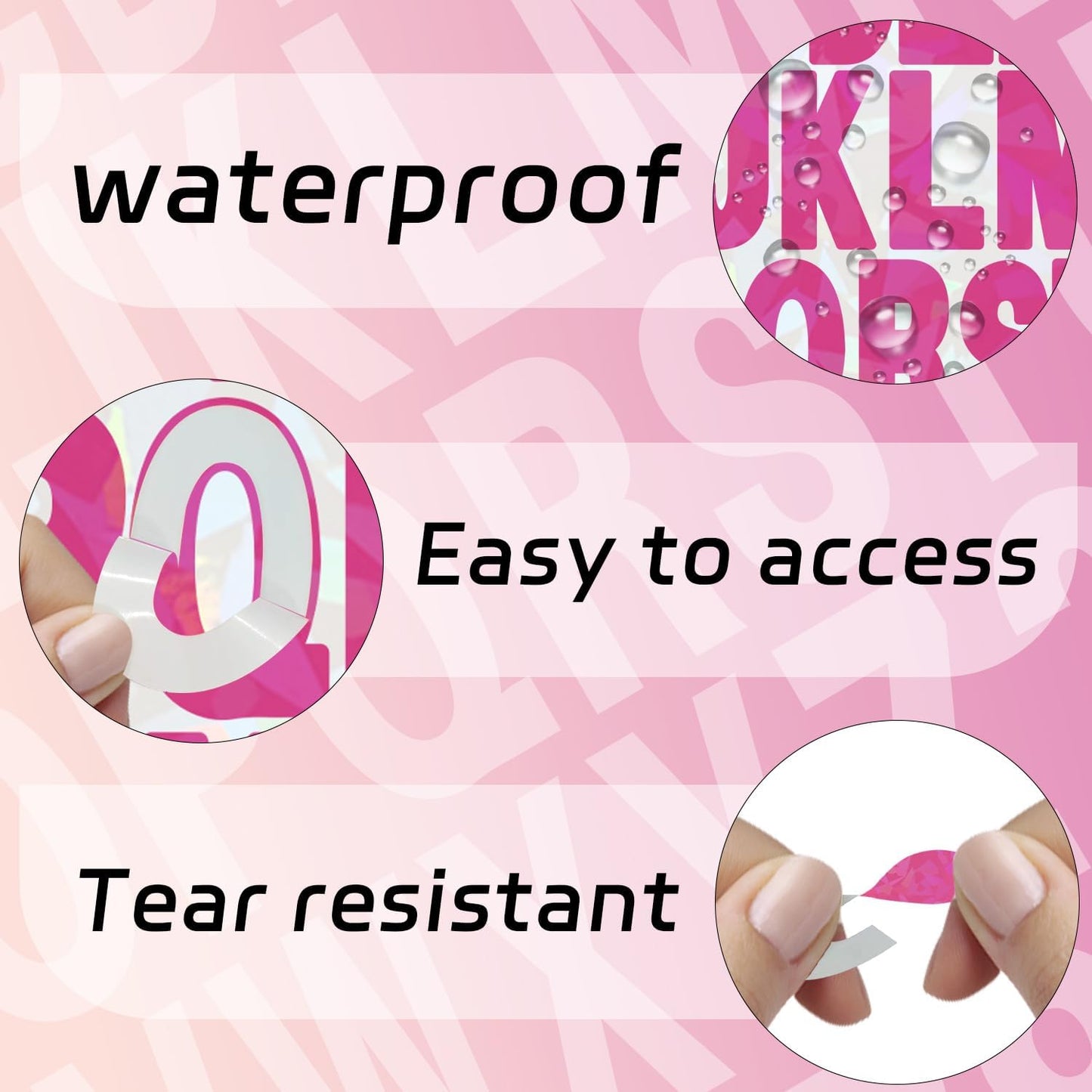 Starboling Letter Stickers,2 inch 8 Sheets Rose red Alphabet Sticker,Self Adhesive Vinyl Letter Stickers Mailbox Numbers,for Arts Crafts Outdoor Sign Poster Mailbox Sign Doors Mailboxes Car Truck