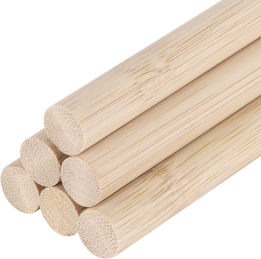 DMiotech 50 Pack 15/32" x 18" Wooden Dowel Rods Unfinished Natural Sticks Wood Craft Sticks for Home Decor Projects and Making DIY Craft,Wood Color
