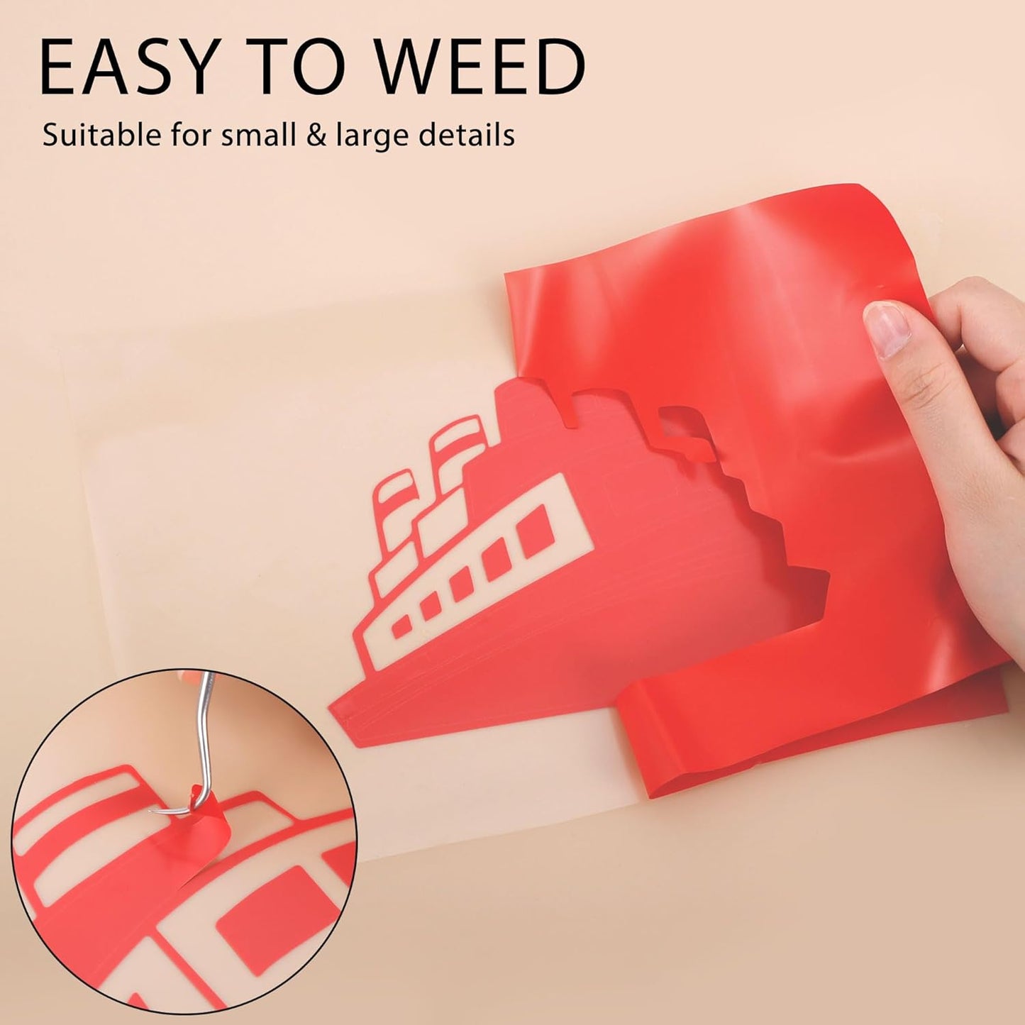 RENLITONG Red Iron on Vinyl 12Inch by 20ft Roll HTV Heat Transfer Vinyl for T-Shirt HTV Rolls for All Cutter Machine - Easy to Cut & Weed for Heat Transfer Design