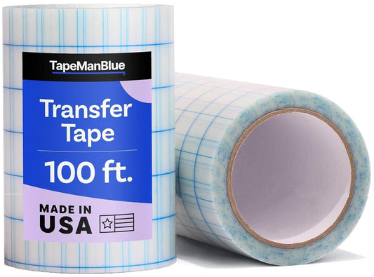 6" x 100' Roll of Clear Transfer Tape for Vinyl, Made in America, Vinyl Transfer Tape with Alignment Grid for Crafts, Decals, and Letters