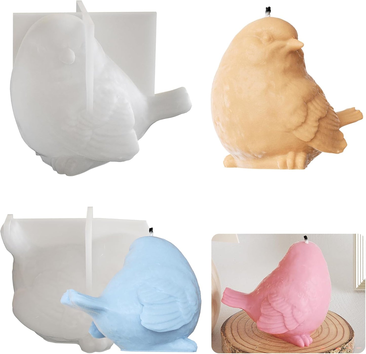 Animal & Bird Candle & Resin Mold - 3D Silicone Mold for Casting & Craft Supplies