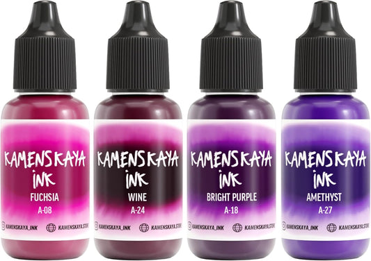 Alcohol Ink Set - 34 Color Variations - Set #12-4 Alcohol Inks x 0.51 fl oz (15 ml)