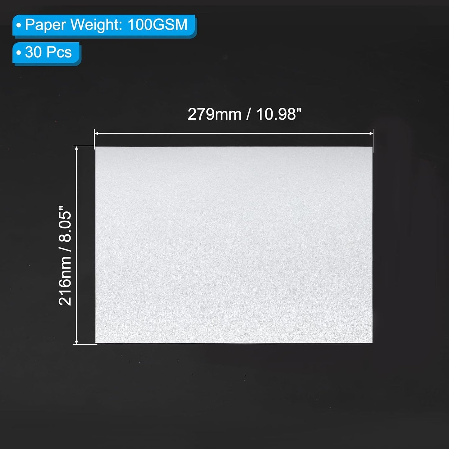 PATIKIL 30 Sheets Vellum Paper 8.5x11inches, Printable Translucent Paper 100GSM Colored for Invitations Laser Inkjet Printing Card Making Crafting Wedding Tracing, Silver