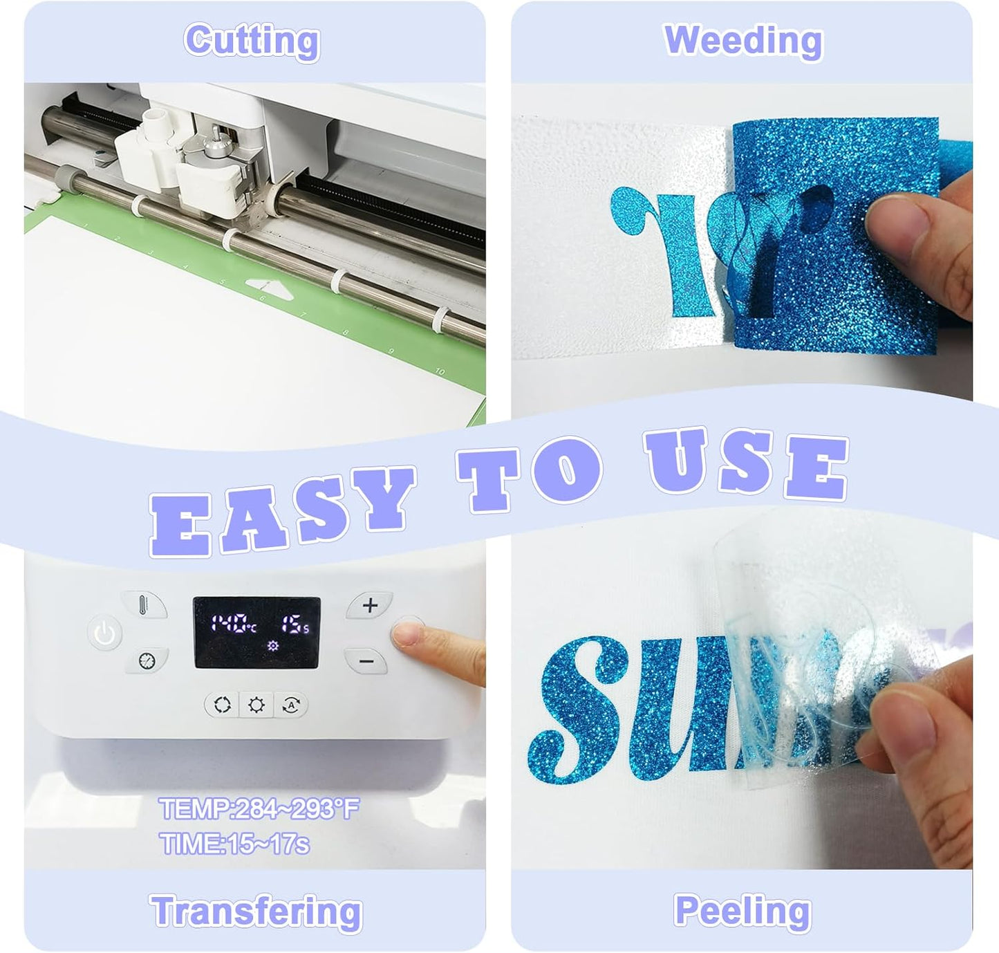 Green PU Heat Transfer Vinyl, 12 Pcs 12"x10" HTV Sheets – Soft & Stretchable Iron-On Vinyl, Easy to Cut & Weed, Compatible with Cricut & Silhouette – Great for DIY Family Shirts & Crafts