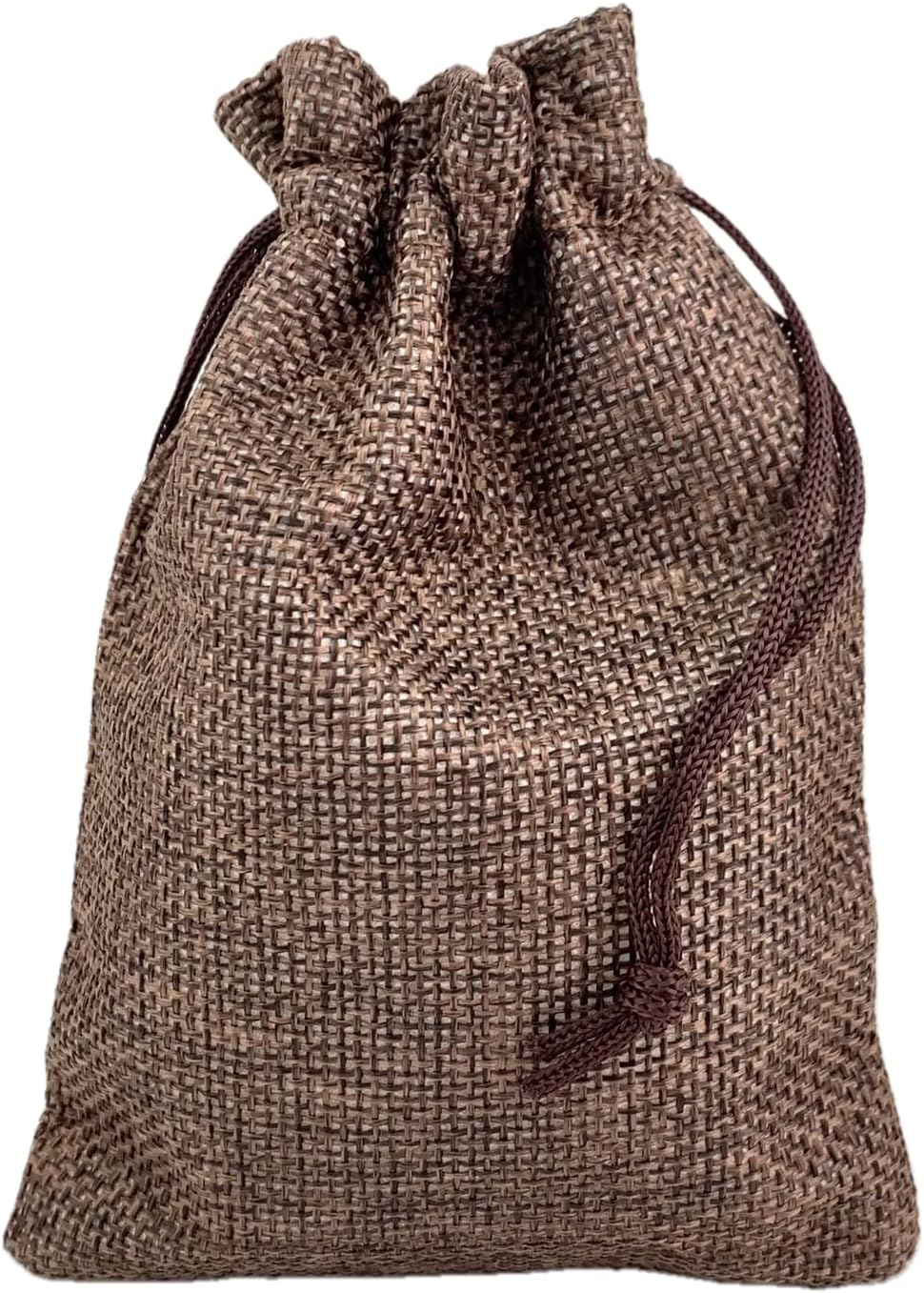 Palmhomee Pack of 25 Burlap Gift Bags with Drawstring Linen Jewelry Pouches Wedding Hessian Jute Bags for Birthday Jewelry and Treat Pouches Party Wedding Favors Gift Art and DIY Craft   (4x5.6 Inch, Coffee)