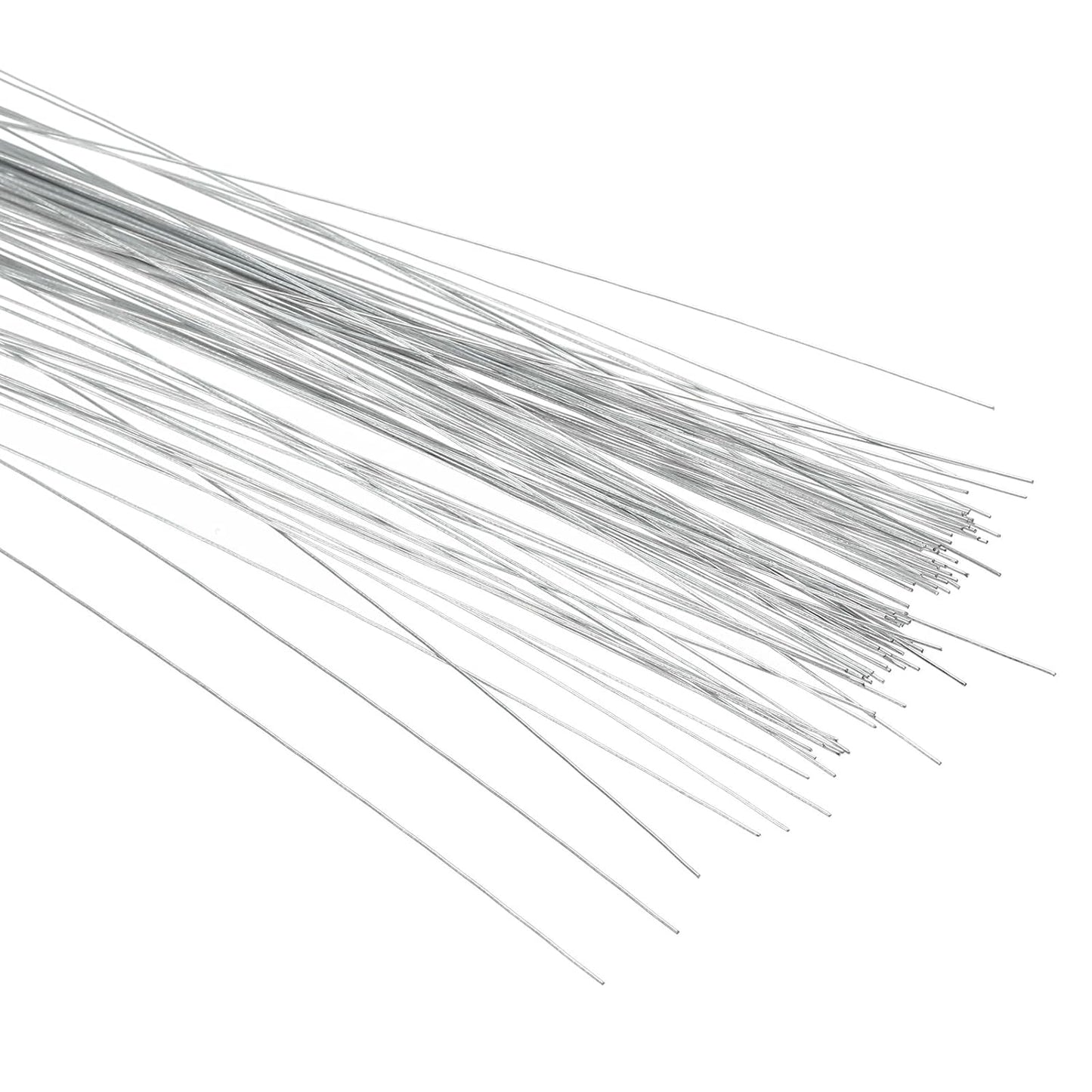 PATIKIL 22 Gauge 16" Floral Stem Wire, 100 Pcs Paper Wrapped Iron Artificial Flower Stem Accessories for DIY Bouquet Stem and Craft Decoration, Silver