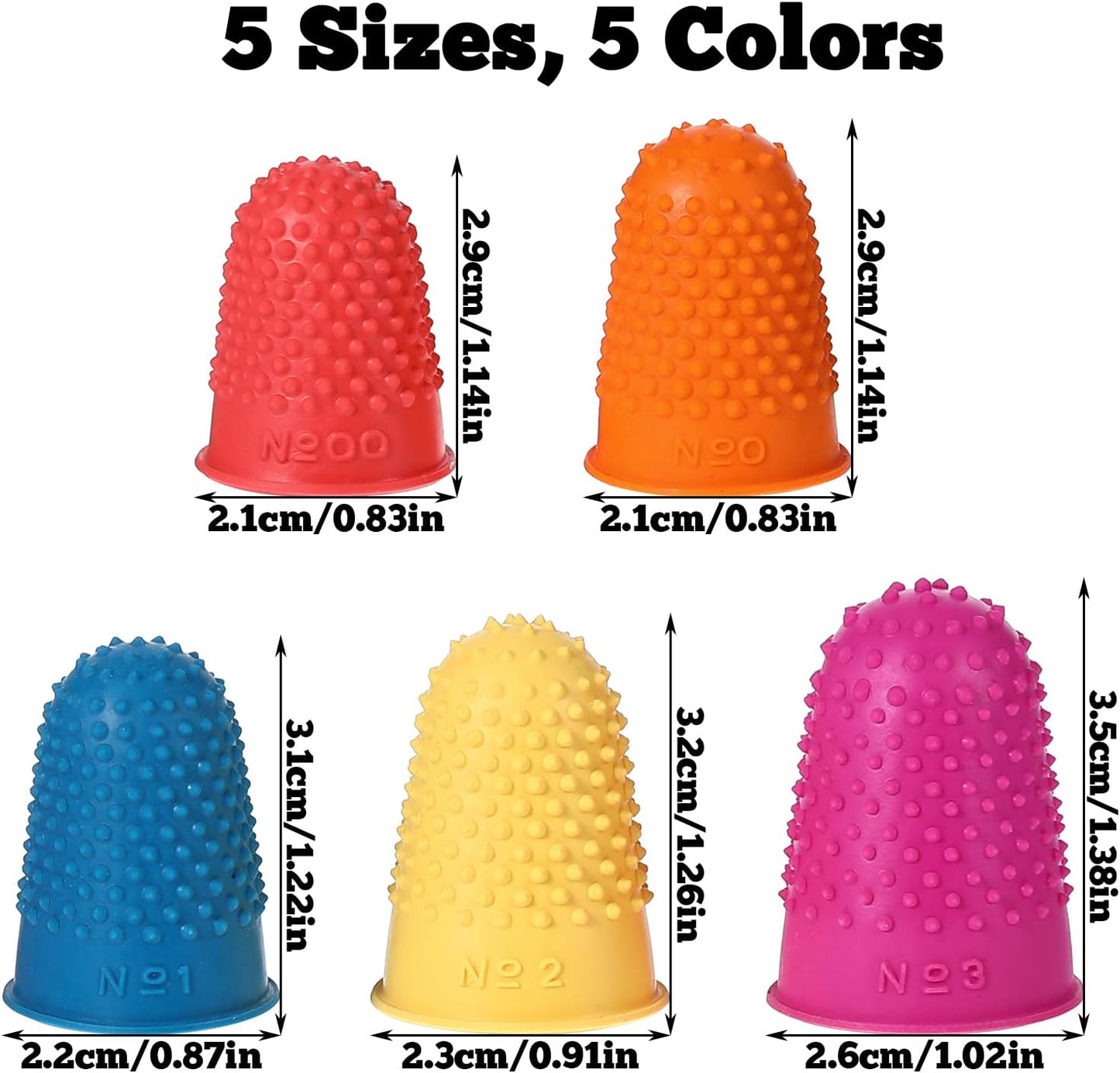 25 PCS Silicone Finger Protectors, Rubber Fingers Tips, Rubber Finger Tips Office, Rubbers Thimbles for Knitting, Sewing and oOther Processes