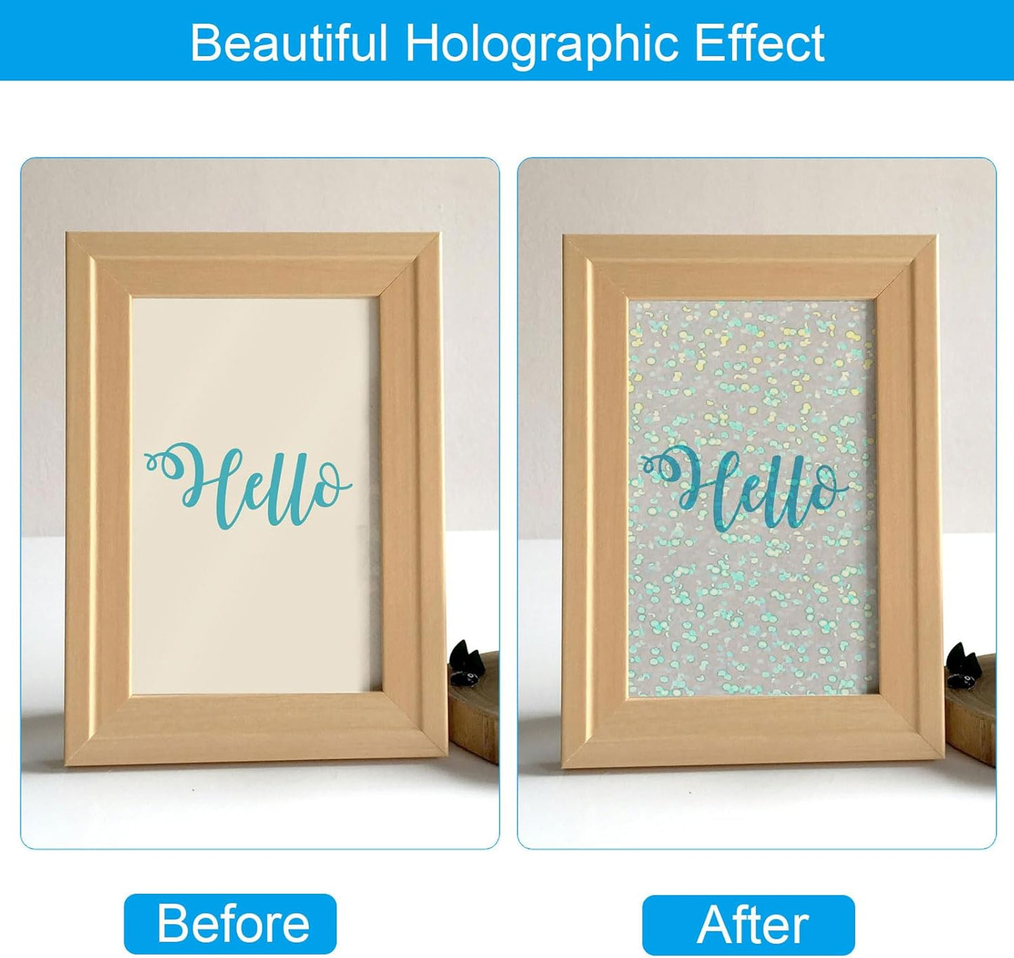 PATIKIL 11.7x8.3" Holographic Sticker Paper, 20Sheets A4 Polypropylene Self-Adhesive Transparent Waterproof Laminate Overlay Film for Photo Cards Scrapbook Decorations, Little Circle