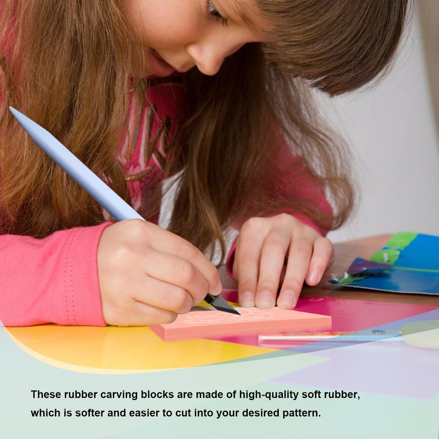 25 Pcs 4"x6" Rubber Carving Blocks, Linoleum Blocks, Stamp Carving Blocks for Printmaking, Linocut Artists, Crafts and More,(Pink) by KUKLIPJIM.