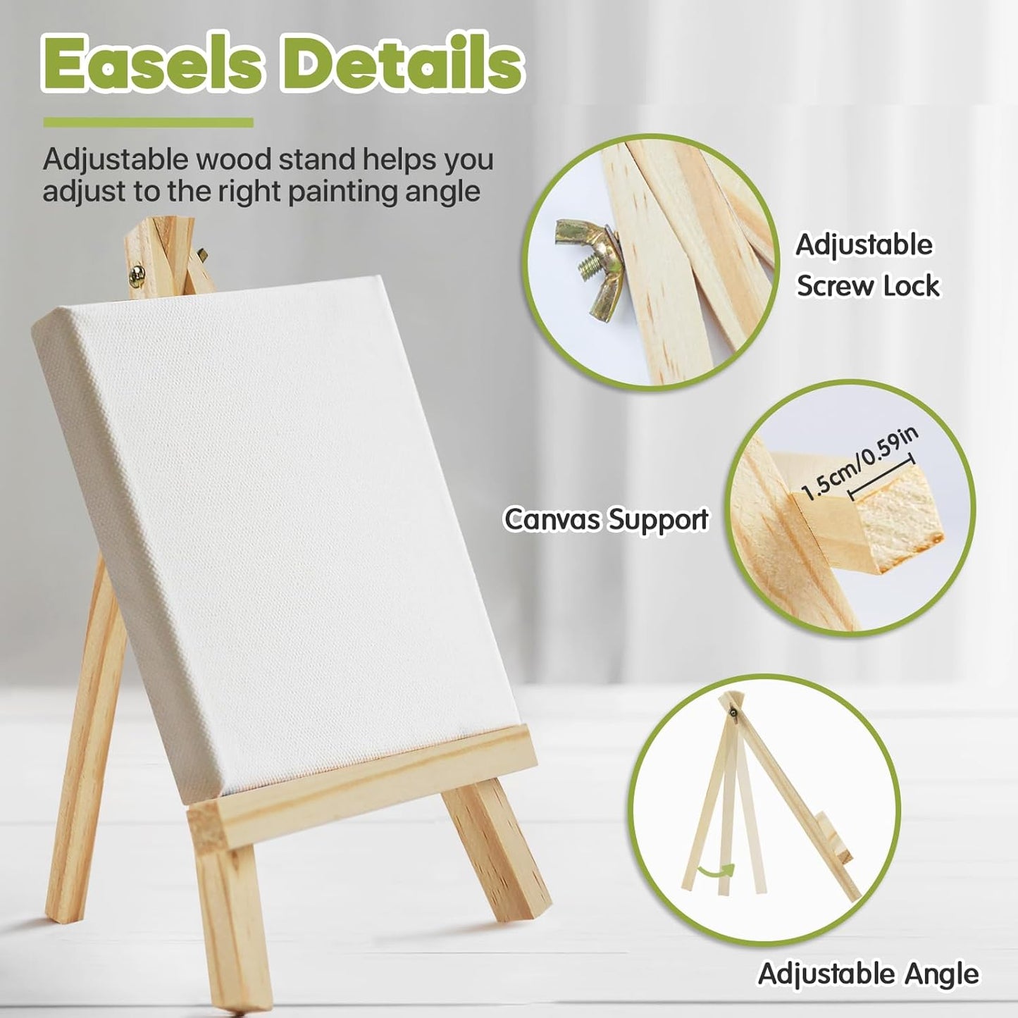 36 Pack 9 Inch Wood Easels, Easel Stand for Painting Canvases, Art, and Crafts,Tripod,Painting Party Easel,Kids Student Tabletop Easels for Painting,Portable A-Frame Tripod Tabletop Easel Set