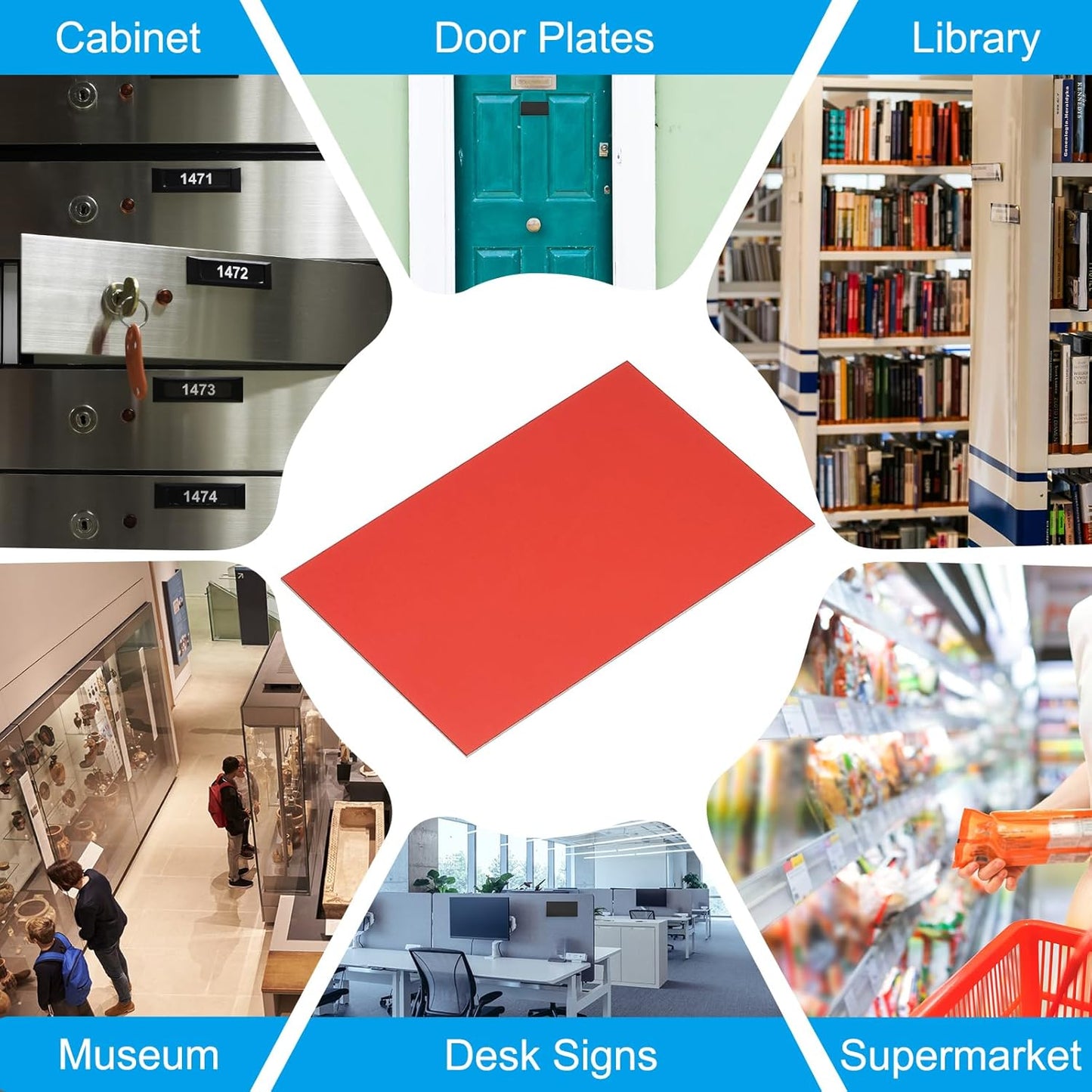 PATIKIL 5x8 Inch Anodized Aluminum Sheet Metal, 14Pcs Laser Plates Engraving Blanks 0.5MM Thin Rectangle for Crafting DIY House Laser Engraving, Silver/Black/Blue/Green/Yellow/Red/Purple