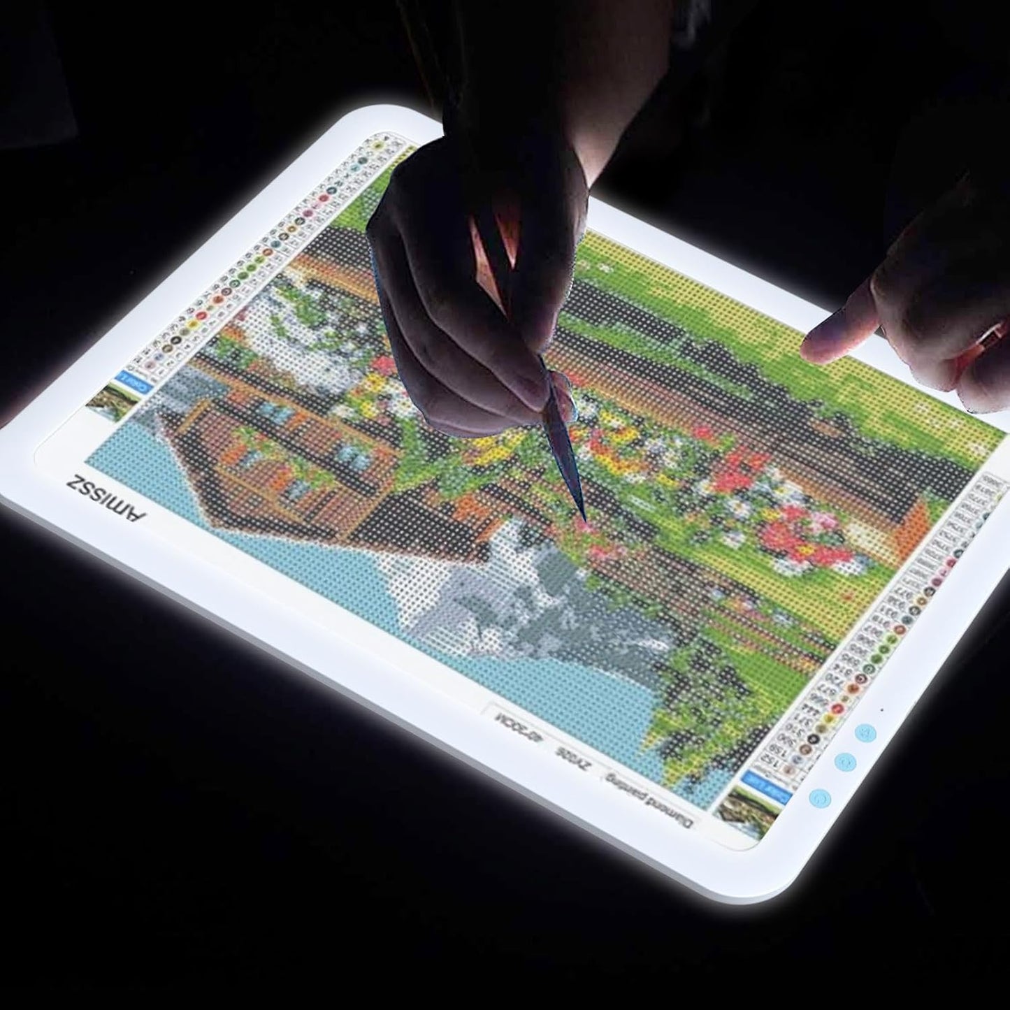 Rechargeable A3 Diamond Art Light Board,Super Bright Tracing Light Box,6 Levels Brightness with 3 Colors Mode and Stand, Wireless Tracing Pad for Diamond Painting,Weeding Vinyl,Sketching & Drawing