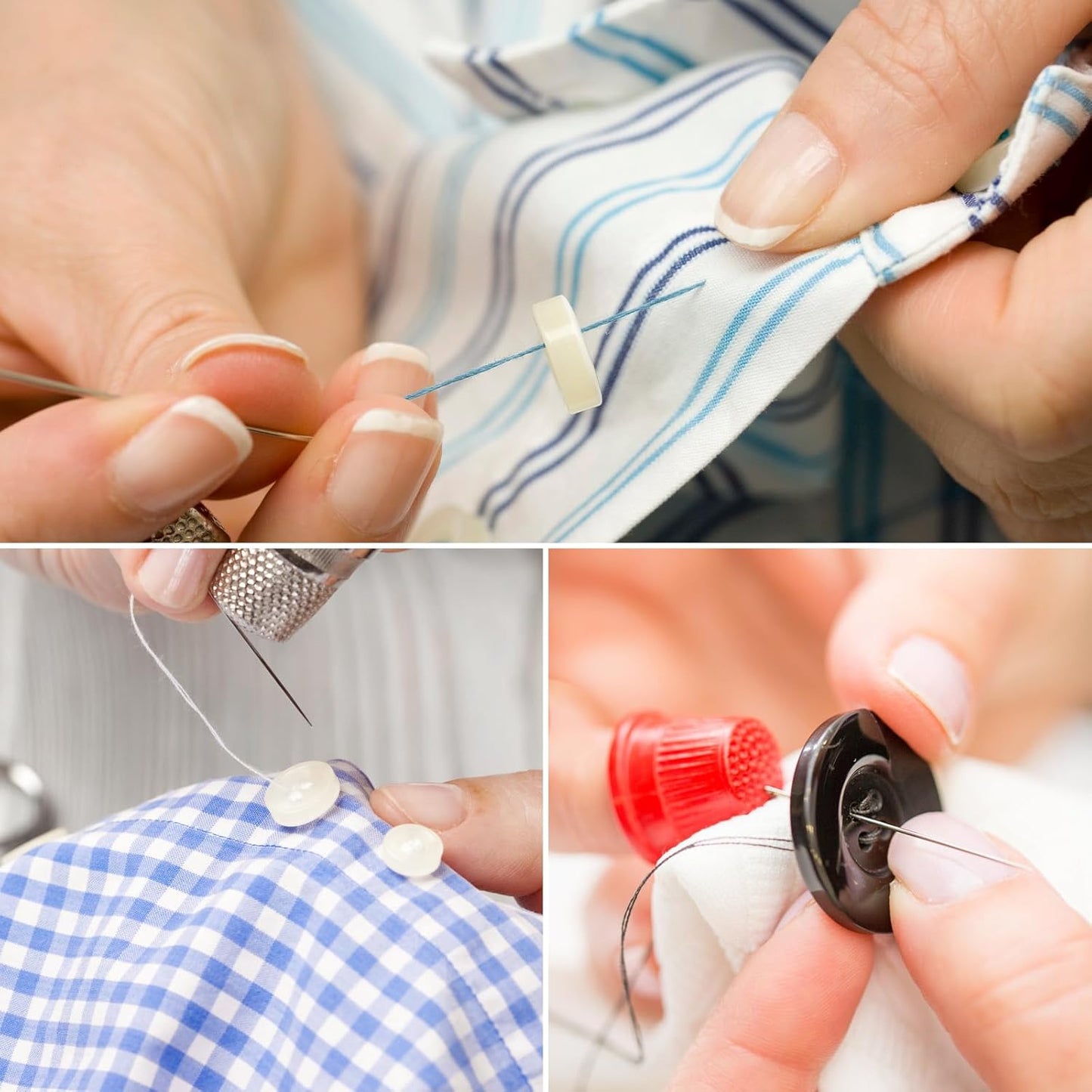 6 Pcs Polyester Thread Kit - 400 Yards Each Spool, Sewing Threads for Machine & Hand Stitching, Embroidery, Includes Sewing Needle & Threader