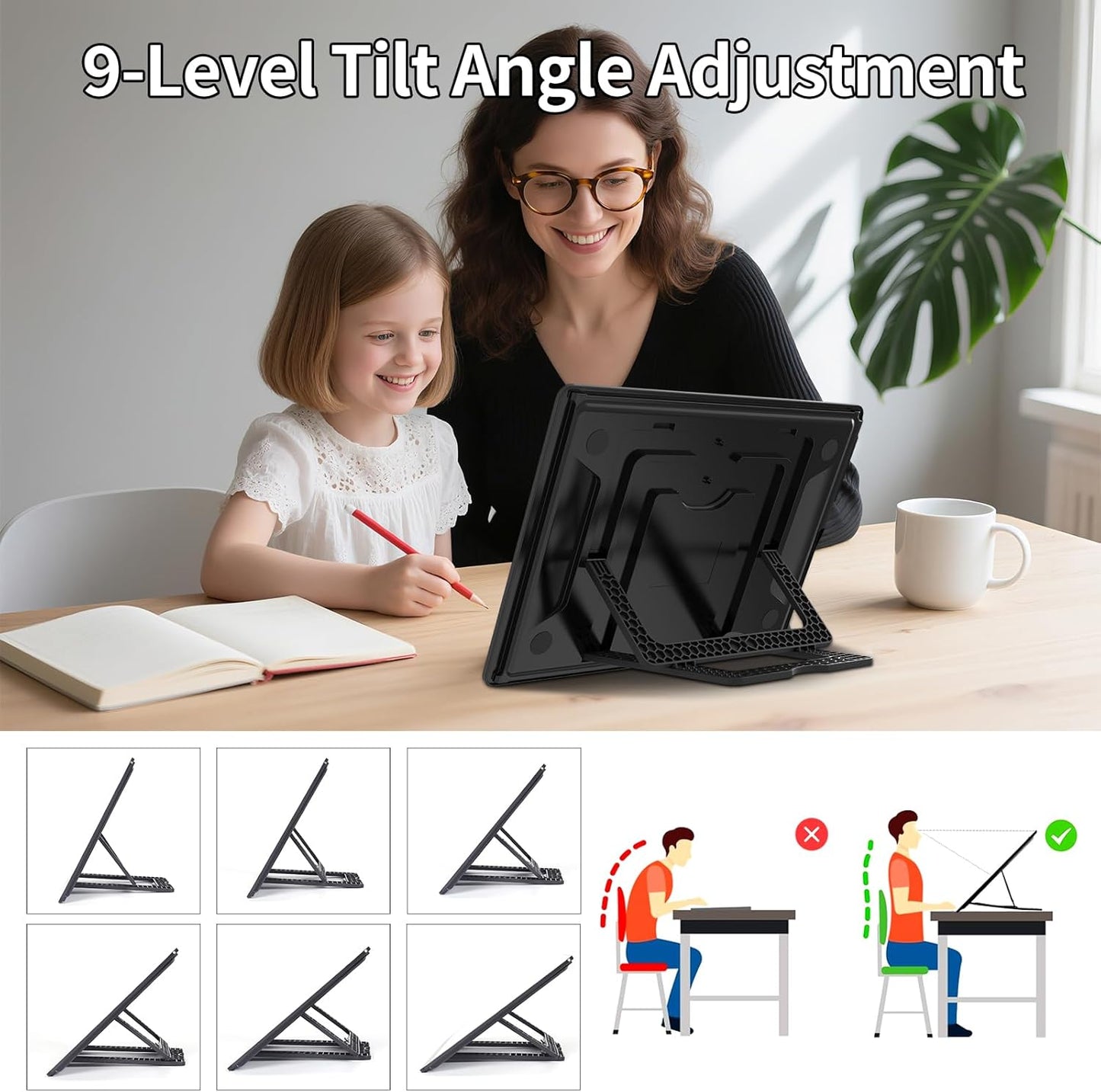 TOHETO Rechargeable A4 Light Board with Stand, Bag, Super Bright Magnetic Light Pad with Side Buttons, Wireless Light Box for Tracing and Drawing, Cordless Light Table for Diamond Painting, Sketching