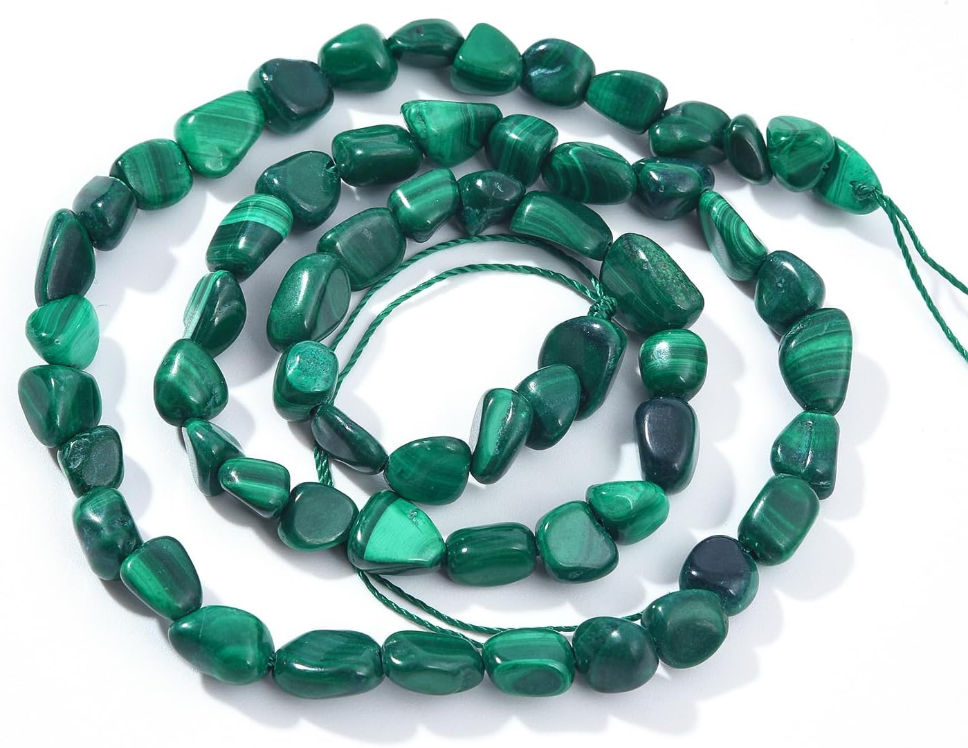 Malachite Pebble Nugget Oval Free Tumbled Stone 6-8mm Natural Gemstone Loose Beads Approx 15.5 inch for DIY Jewelry Making