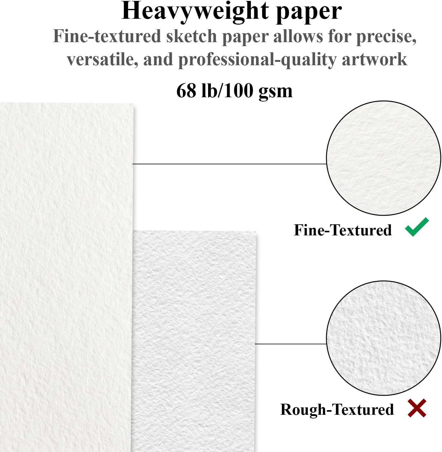 Fuxi Sketchbook 8.5x11, 100 Sheets Hard Cover Sketch Book 8.5" x 11", 68 lb/100gsm Drawing Pad Paper, Spiral Sketch Pad 8.5" x 11", Blank Sketchbook for Art Class, Artist Supplies for Adults