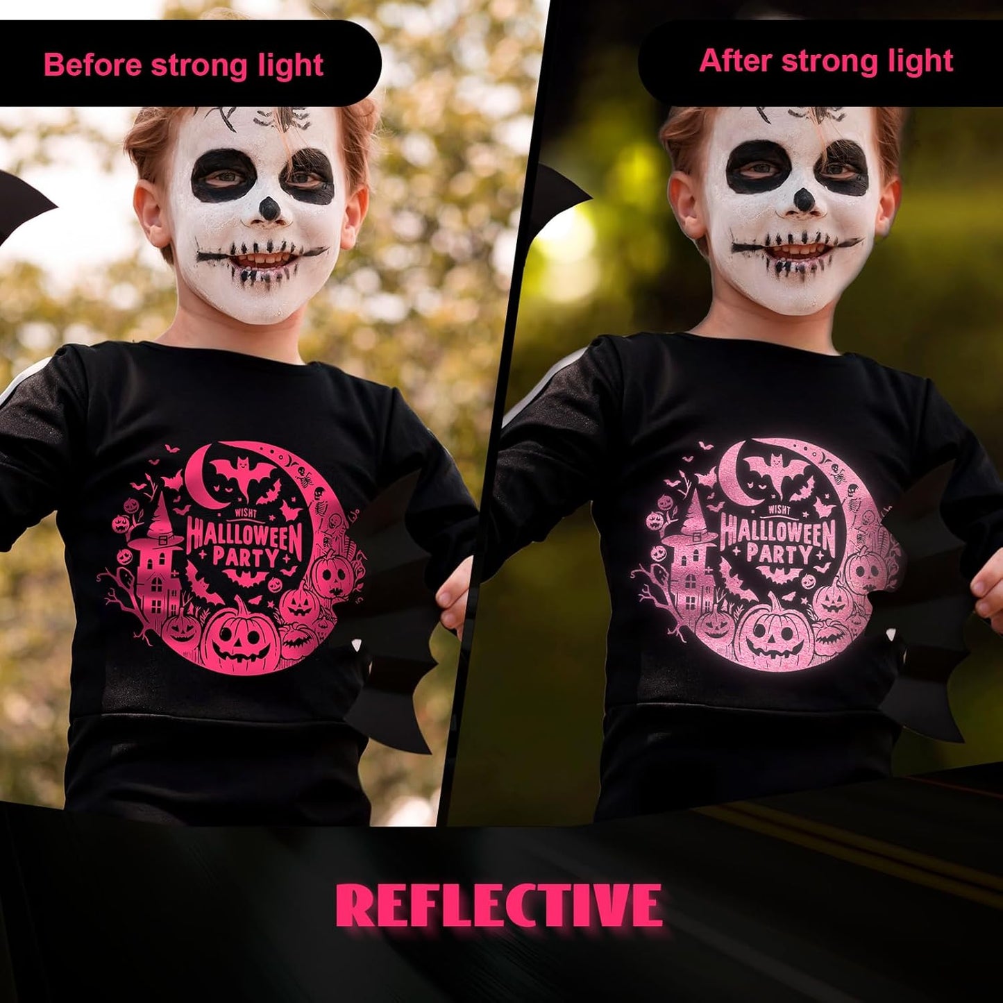 GIRAFVYINL Hot Pink Reflective Iron on Vinyl, Reflective HTV Pink Neon Heat Transfer Vinyl for DIY T-Shirts, Fabric