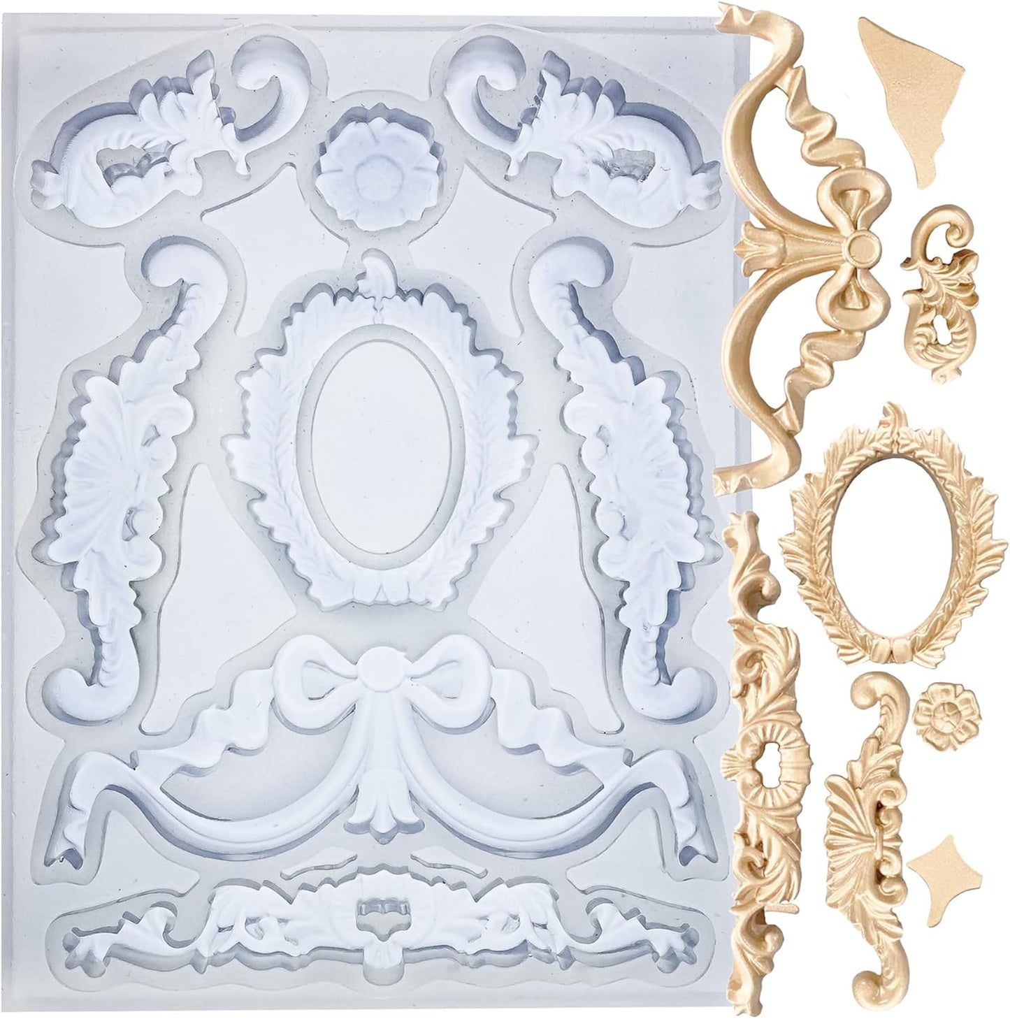 Art Mold for Polyclay Air Dry Clay Plaster, Wreath and Frame