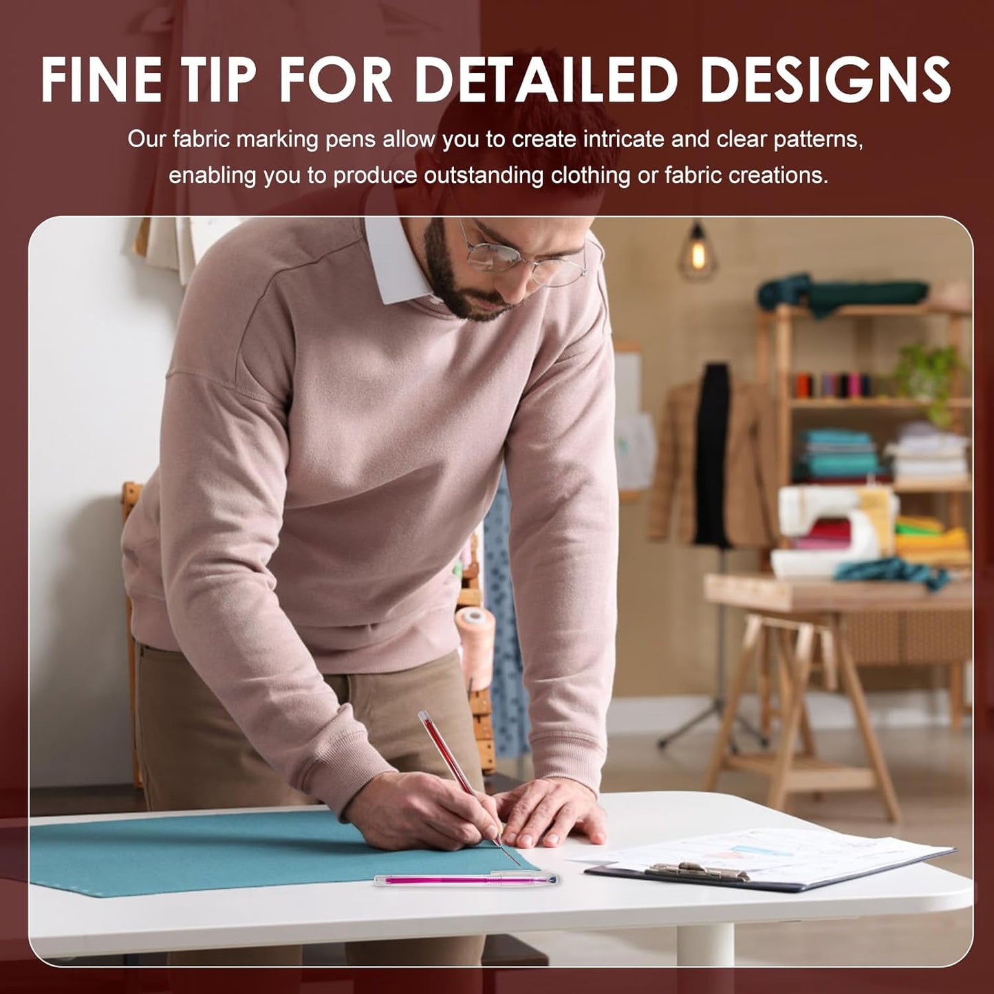 24pcs Heat Erasable Pens for Fabric, Assorted Colors, Fabric Pens for Sewing Erasable for Quilting Sewing DIY Dressmaking Fabrics Tailors Chalk