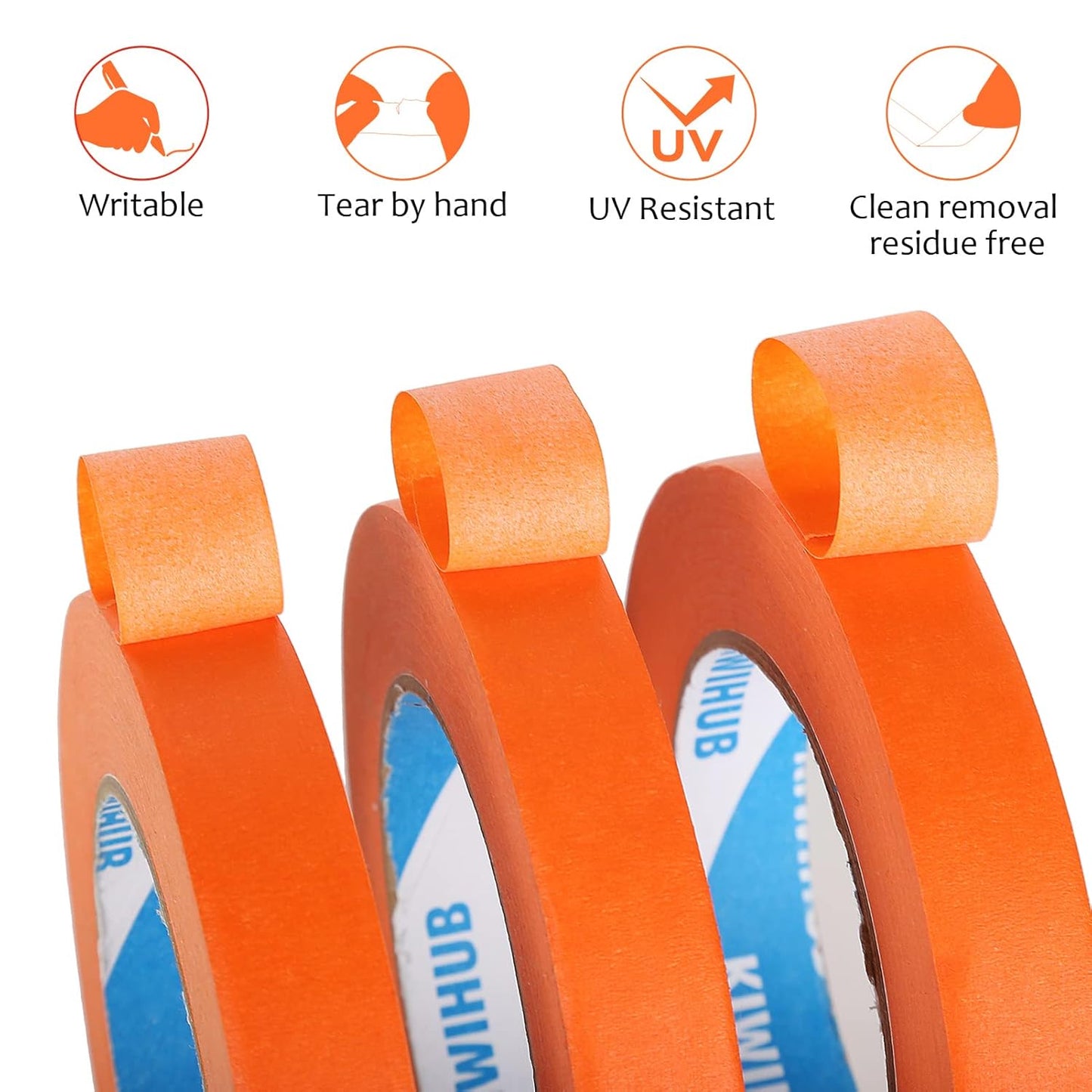 Orange Painters Tape,1 inch x 60 Yards - Medium Adhesive Masking Tape for Painting,Labeling,DIY Crafting,Decoration and School Projects