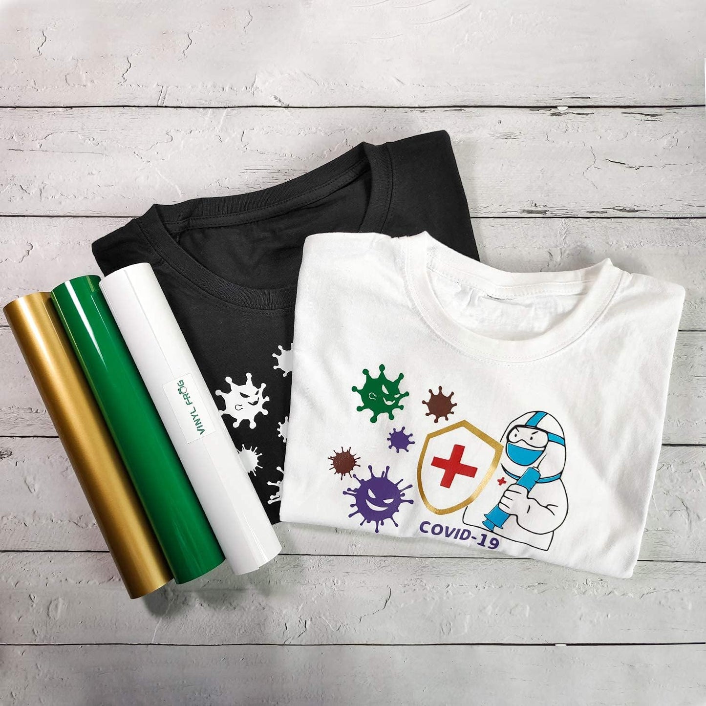 VINYL FROG Heat Transfer Vinyl Roll HTV Vinyl - 12" x5ft Green Iron on Vinyl for T-Shirts, Heat Press Vinyl for DIY Craft Designs (Green)