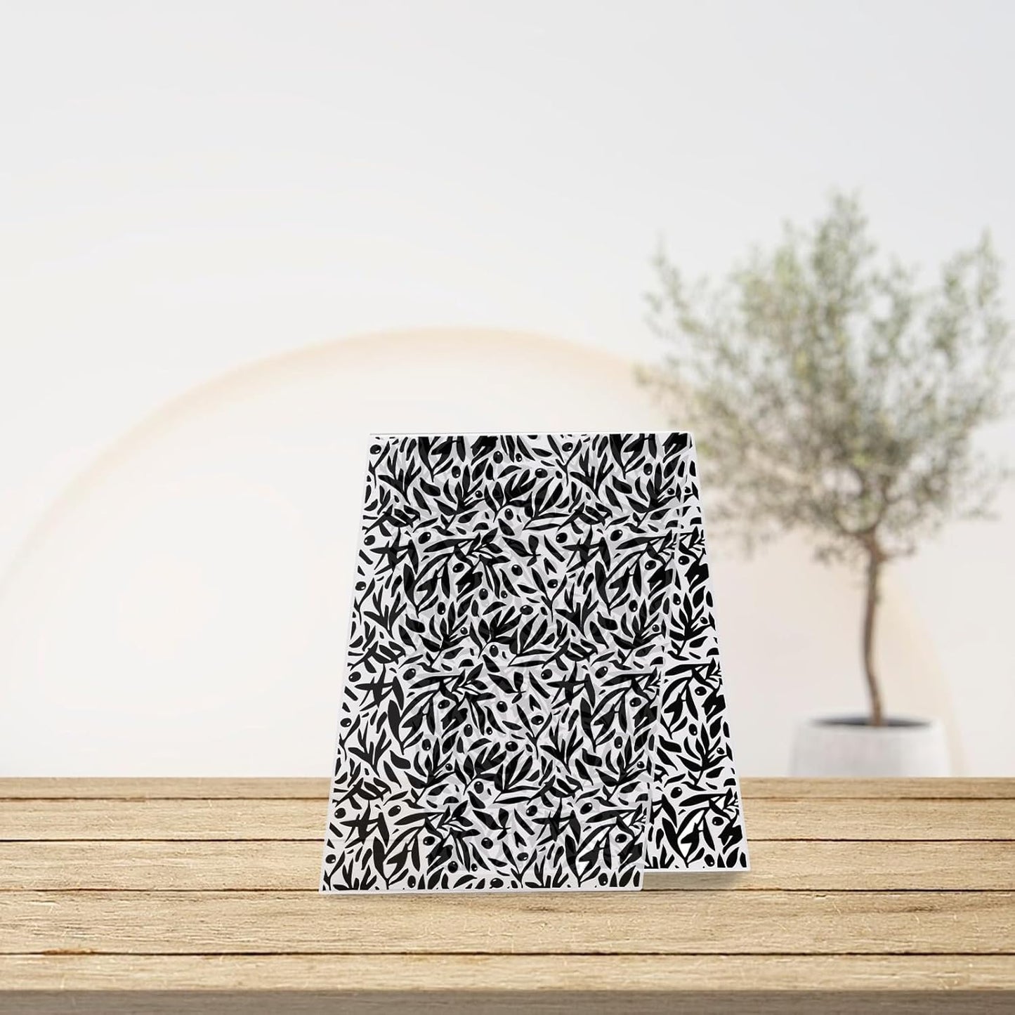 Glodecart Lawn Background Embossing Folder, Plastic Textured Impressions Special Pattern Grassland Leaves Embossing Folder Template for Card Making Scrapbooking Paper Craft Album Stamps DIY Décor