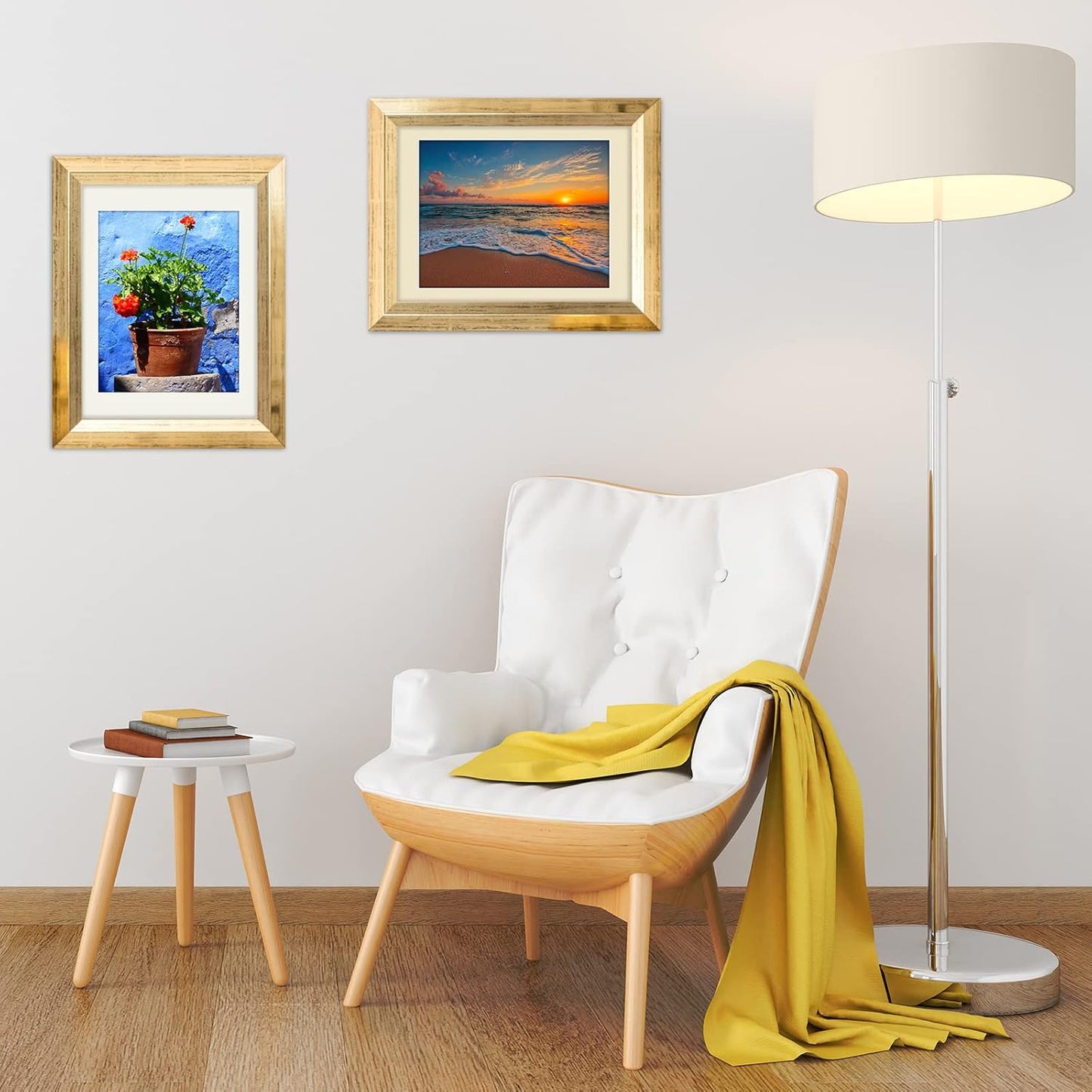 60 Pack Picture Mats 11 x 14 Inch Frame Mattes Matting with Acid Free Pre Cut Mattes White Core Bevel Cut Mats for 8 x 10 Pictures for Home Gallery Wall Hanging Art Decoration (Mixed Colors)