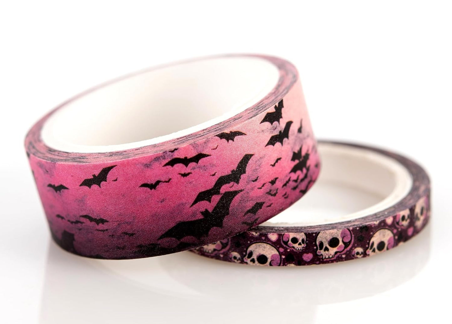 Conquest Journals Waiting for the Night Washi Tape Bundle, 8 Rolls, 4 15mm Rolls and 4 Corresponding 5mm Rolls, Goth Inspired Washi for All Your Planning, Journaling and Scrapbooking Projects