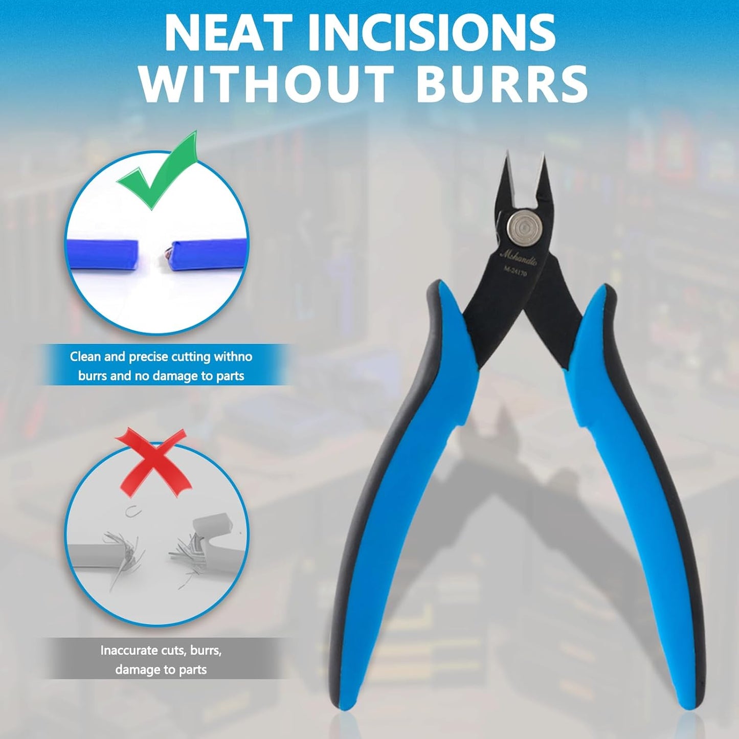 Flush Cutters, 3 Pack 5.3" Wire Cutters for Crafting, Ultra Sharp Flush Cut Pliers for Jewelry Making, Diagonal Cutting Pliers for Models, Aluminum Wire, Jewelry, Plastic and Soft Copper Wire