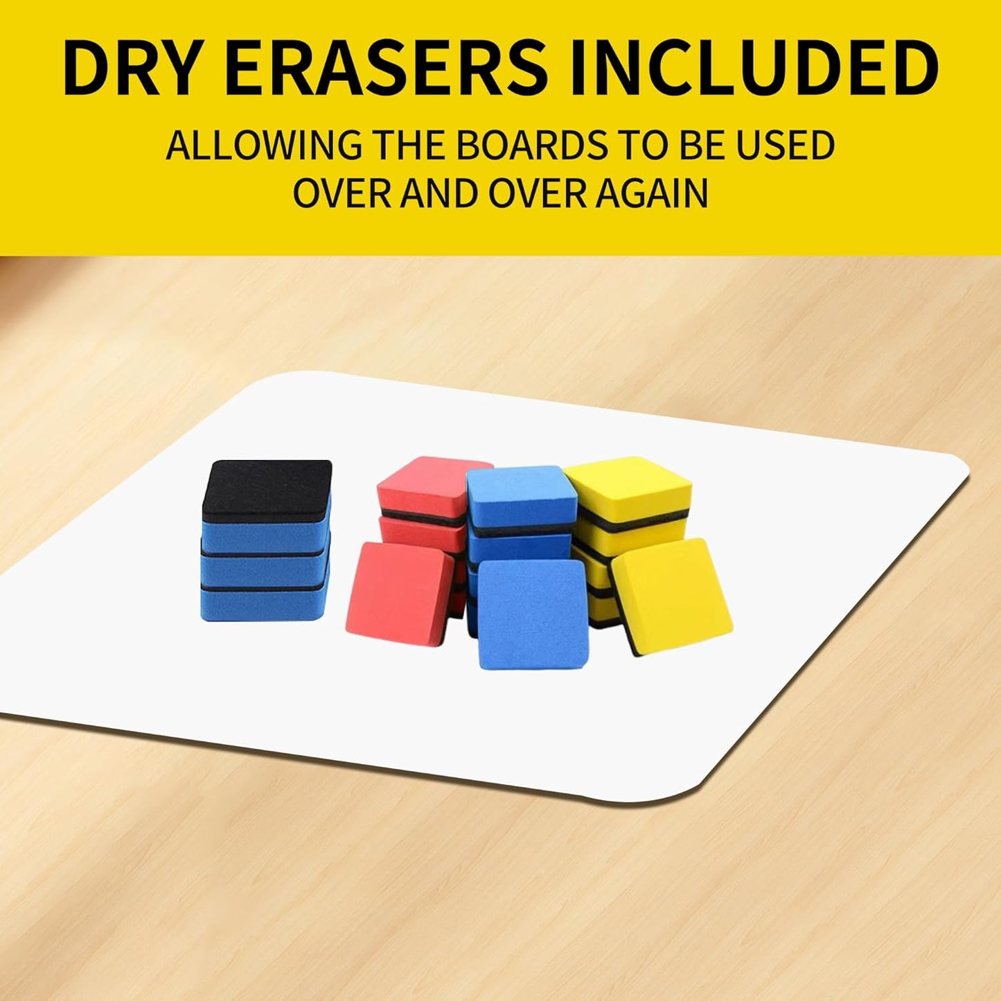 6 Pack Dry Erase Boards Classroom Pack Mini White Boards 9" x12”,Double Sided Personal Whiteboards for Students Teachers School Supplies Lapboards