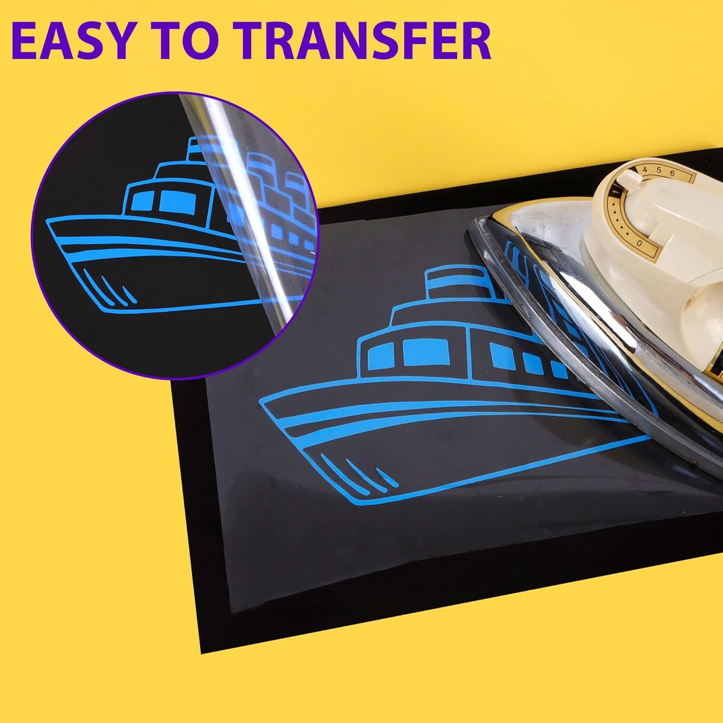 RENLITONG Lake Blue Iron on Vinyl 12Inch by 50ft Roll HTV Heat Transfer Vinyl for T-Shirt HTV Rolls for All Cutter Machine - Easy to Cut & Weed for Heat Transfer Design