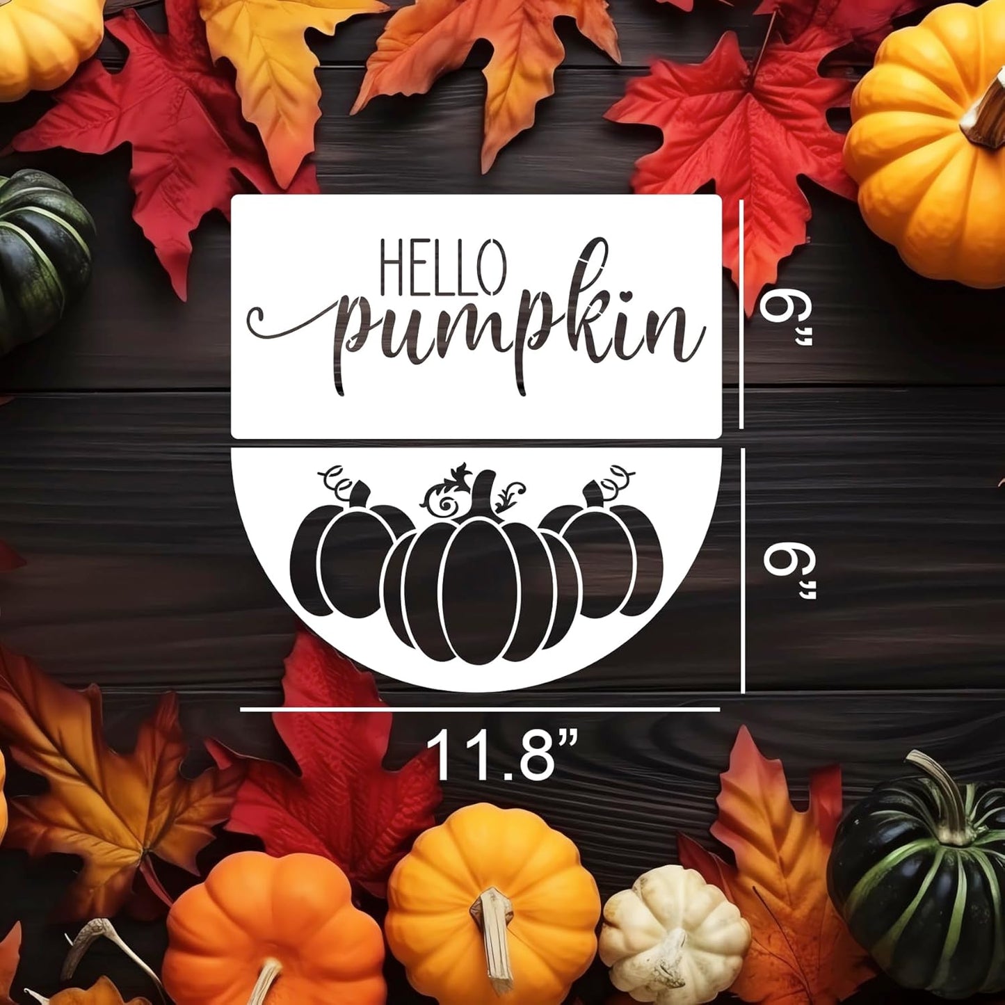 Fall Stencils for Painting on Wood Thanksgiving Stencils Autumn Hello Pumpkin Happy Harvest Stencil for Door Mats Fabrics Porch Hanger Decor
