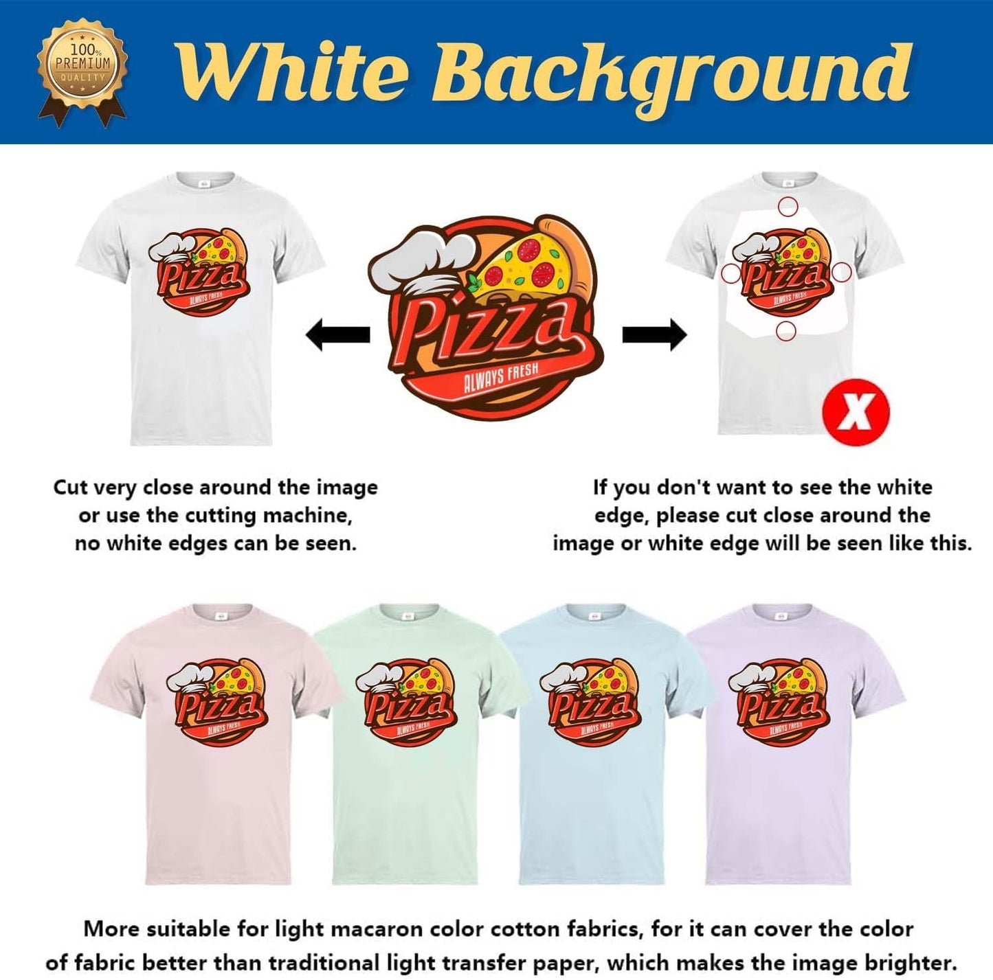 TransOurDream Heat Iron on Transfer Paper for Light T Shirts (200 Sheets, 8.5x11", 2.0) Printable HTV Heat Transfers Vinyl for Inkjet Printer, Iron on Transfers for Light Fabric