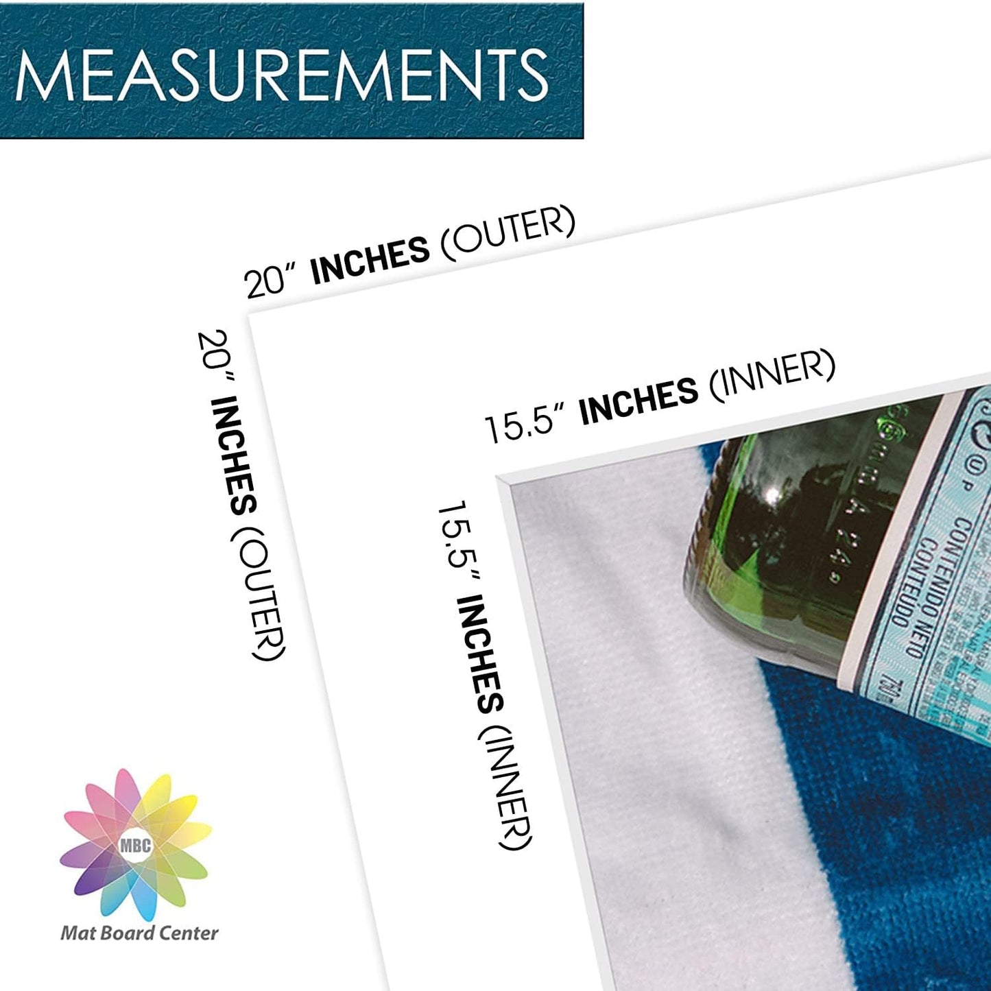 Mat Board Center, Pack of 10, 20x20 for 16x16 White Photo Picture Mats - Acid Free, 4-ply Thickness, White Core - for Pictures, Photos, Framing