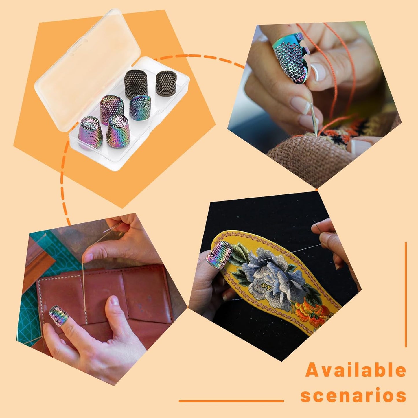 Sewing Thimble, Thimbles for Hand Sewing, Metal Thimbles for Hand Sewing, Needlework, Hand Embroidery Craft